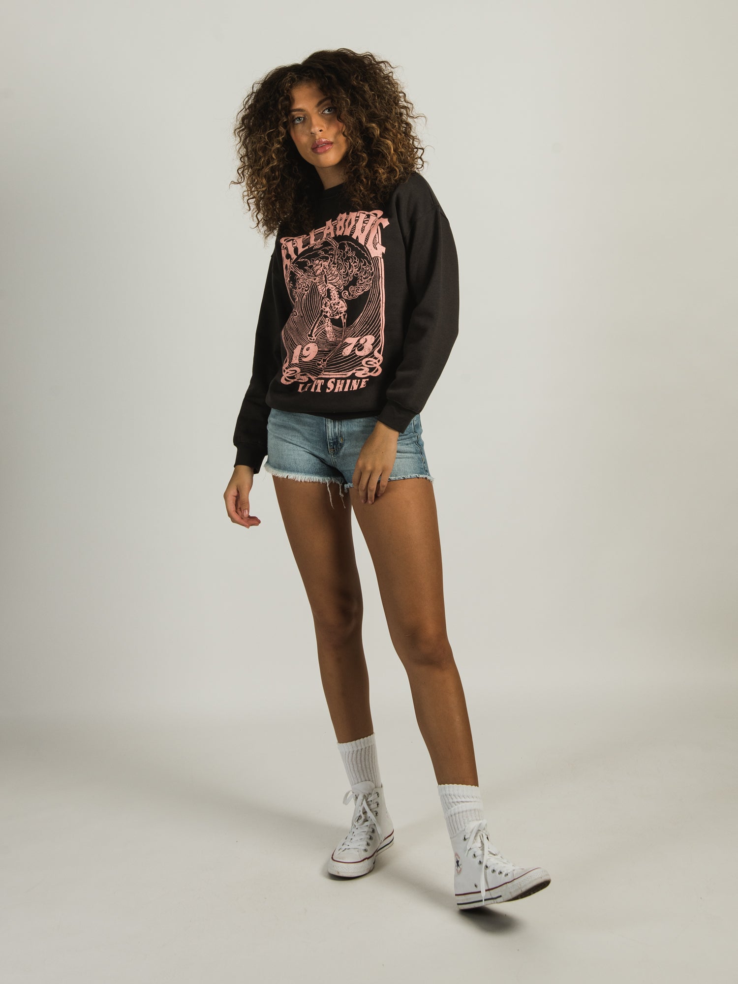 BILLABONG SHINE ALL NIGHT CREW Sweatshirt - Women's Pullover Hoodie for Casual Wear & Night Out