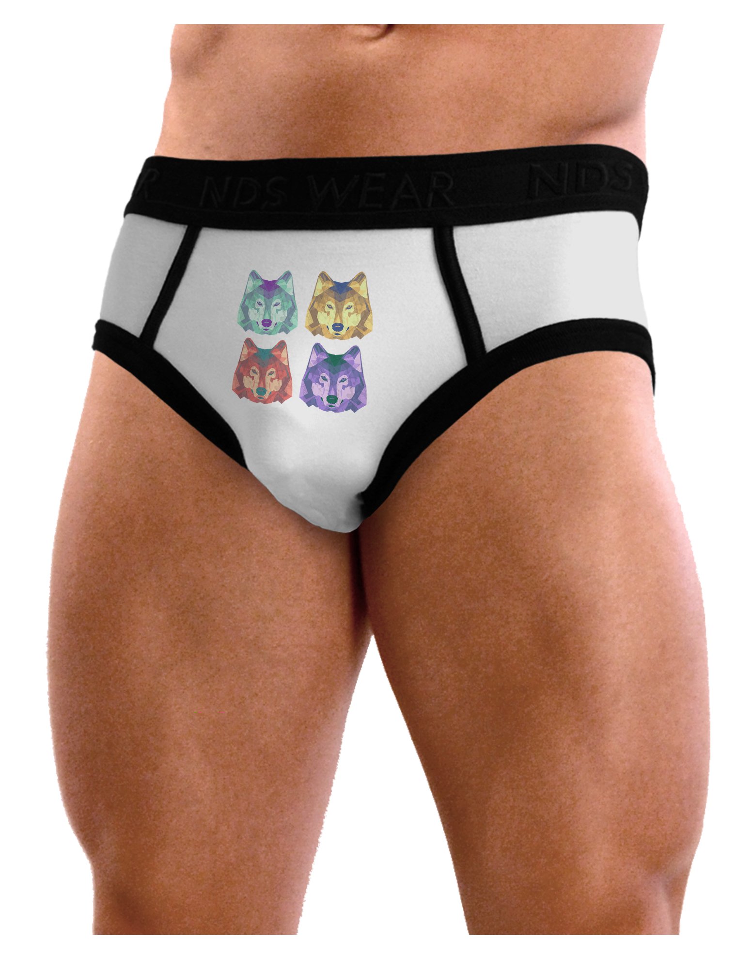 Geometric Wolf Head Pop Art Men's Briefs - Stylish & Comfortable Underwear for Casual Wear & Gifts