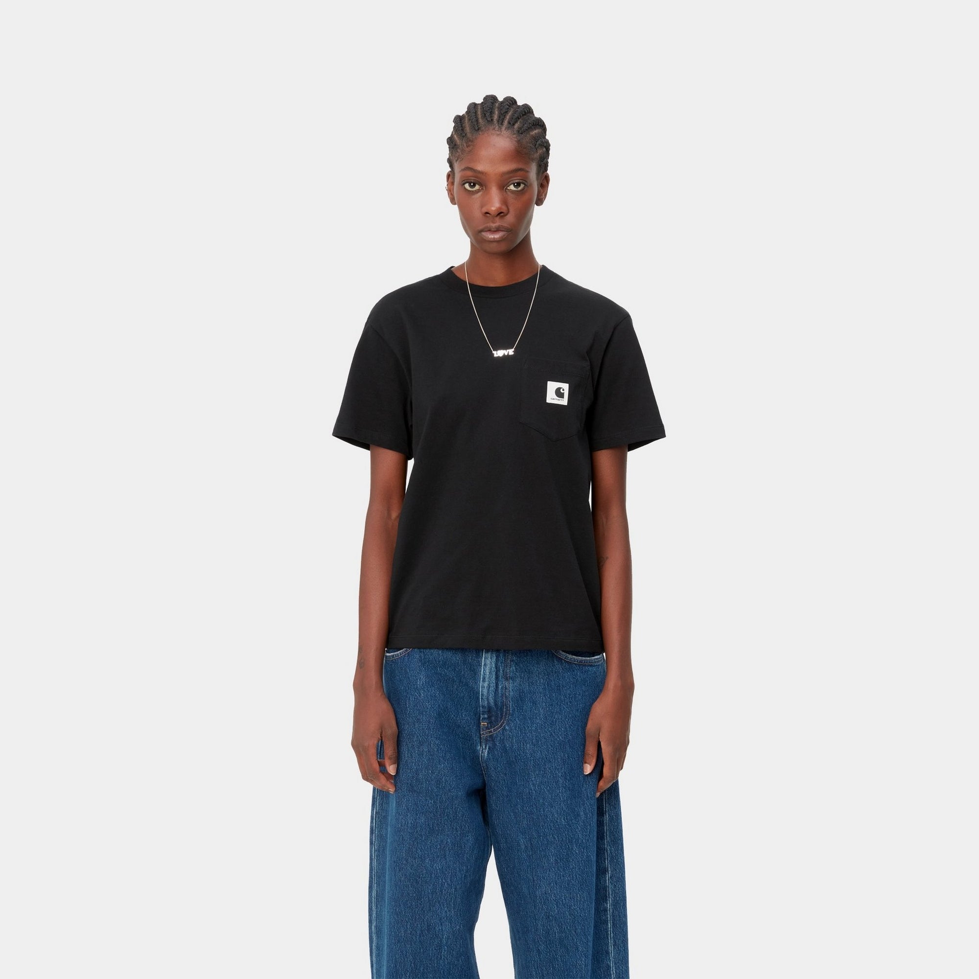 Women's Pocket T-Shirt - Soft Cotton Casual Tee in Black | Perfect for Everyday Wear, Outings & Layering