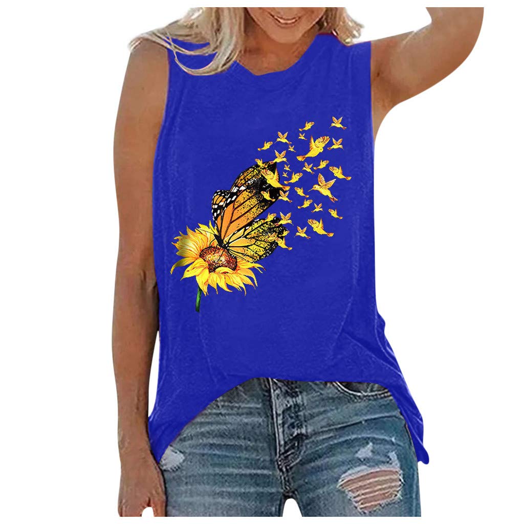Women's Summer Printed Sleeveless Blouse - Casual Tank Tunic Top for Beach, Vacation & Everyday Wear | Lightweight Fashion Top for Women