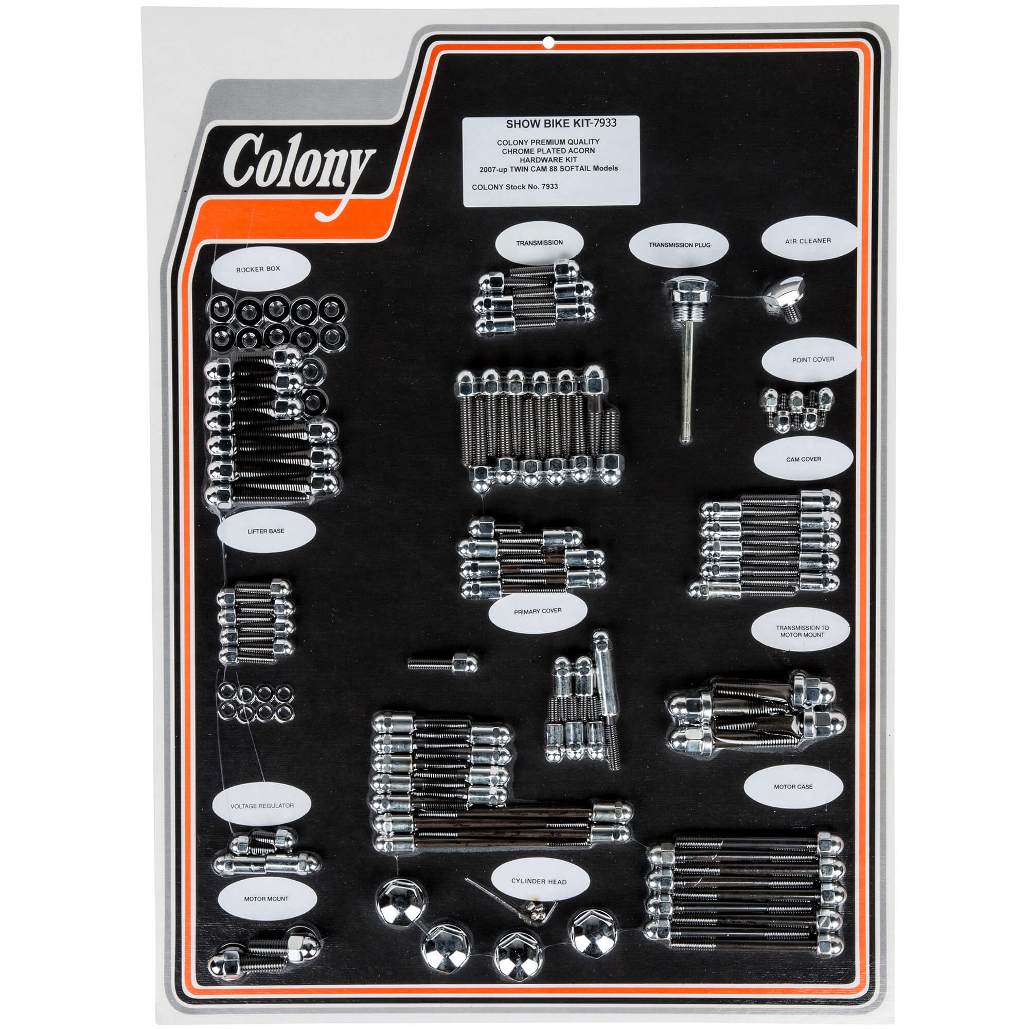 Complete Show Bike Kit for Harley Davidson Twin Cam 88 Softail (2007 & Up) - Chrome Plated Acorn Hardware | Motorcycle Customization & Restoration Accessories