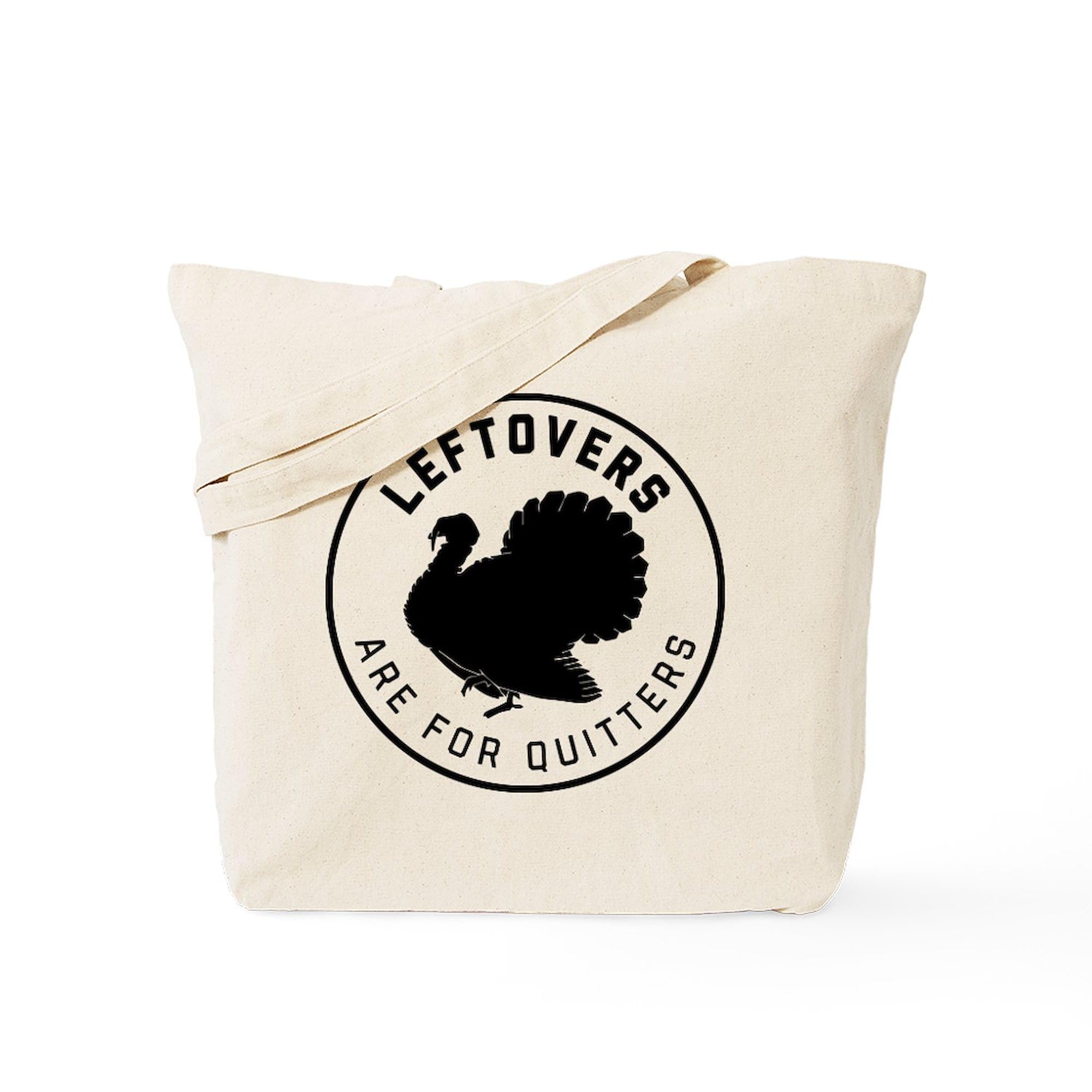 Leftovers Are For Quitters Tote Bag - Natural Canvas Reusable Grocery Shopping Bag for Women & Men - Eco-Friendly Grocery Tote for Farmers Market, Beach, Work & Daily Use