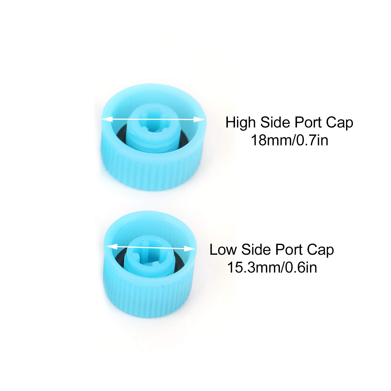 High/Low Side A/C Refrigerant Service Port Valve with Seal - 1PC Air Conditioning Dust Cover for Car AC System Maintenance & Repair