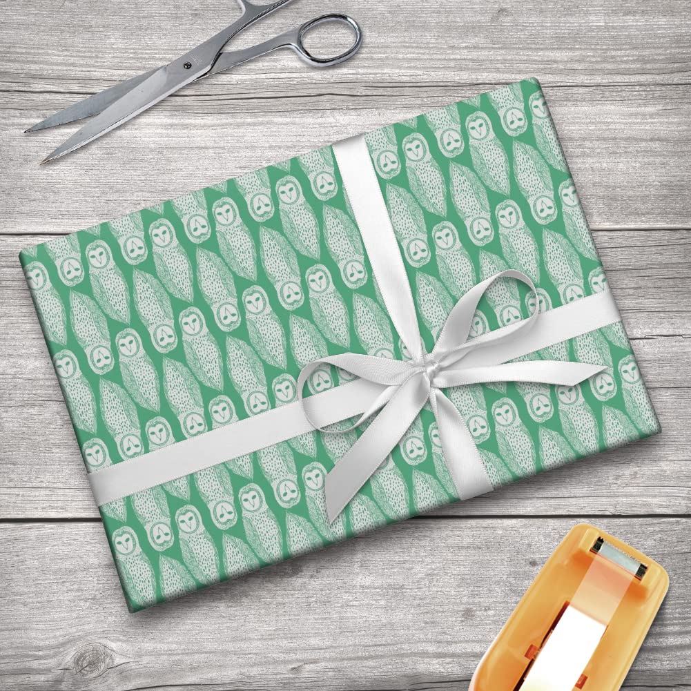 Artsy Owls Gift Wrap Paper Rolls - Vibrant Owl Design Wrapping Paper for Birthdays, Parties & Holidays - Perfect for DIY Crafts, Gift Bags & Present Wrapping