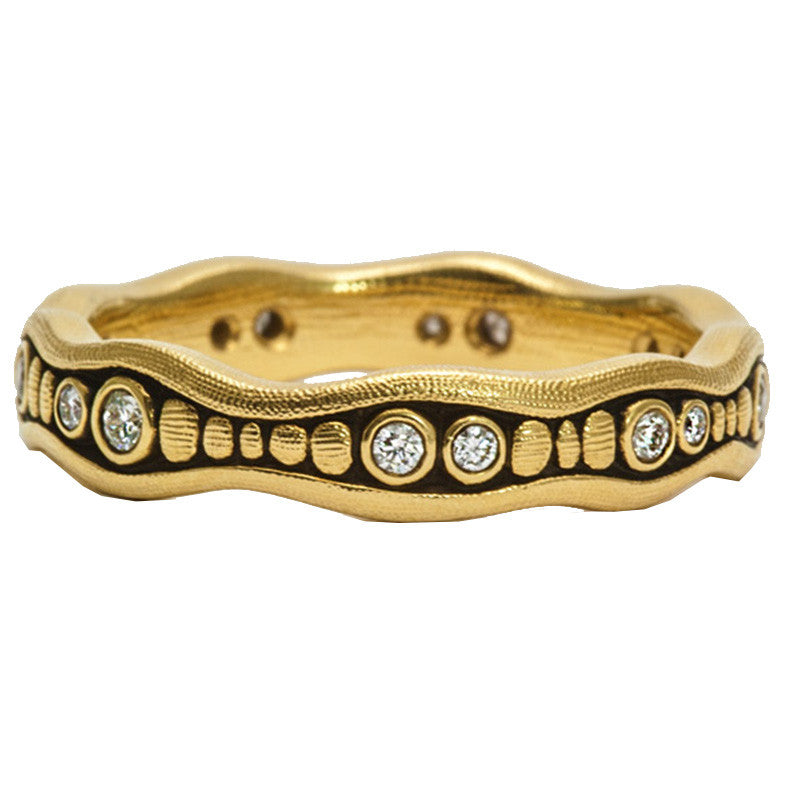 Alex Sepkus Sparkling Stream Large Band Ring R 124A - Elegant Statement Jewelry for Weddings, Parties & Special Occasions