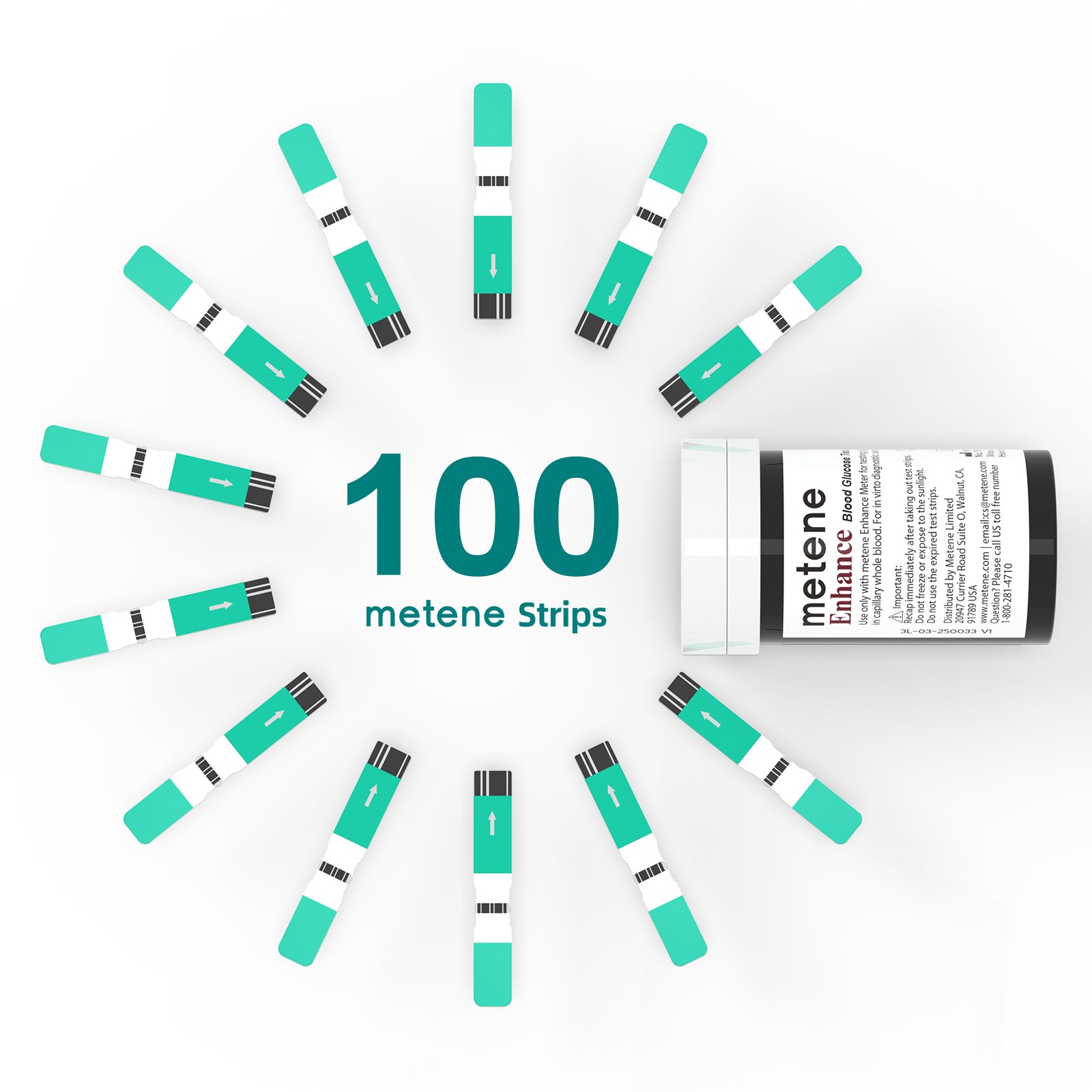 LPOW Blood Sugar Test Strips - 100 Count, Compatible with LPOW Blood Glucose Monitor - Accurate Diabetes Testing for Home Use & Travel