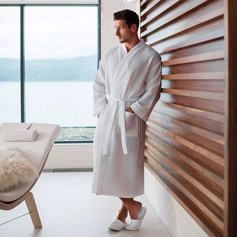 Premium Waffle Weave Bath Robe & Towel Set - 220 GSM Ultra Soft & Absorbent - Perfect for Spa, Hotel, Home Relaxation & Gift Giving