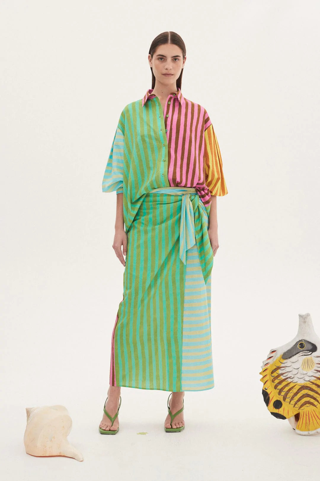 BOBBIE Tie Front Skirt - Women's Floral Wrap Midi Skirt for Casual & Office Wear | Perfect for Spring & Summer Outfits