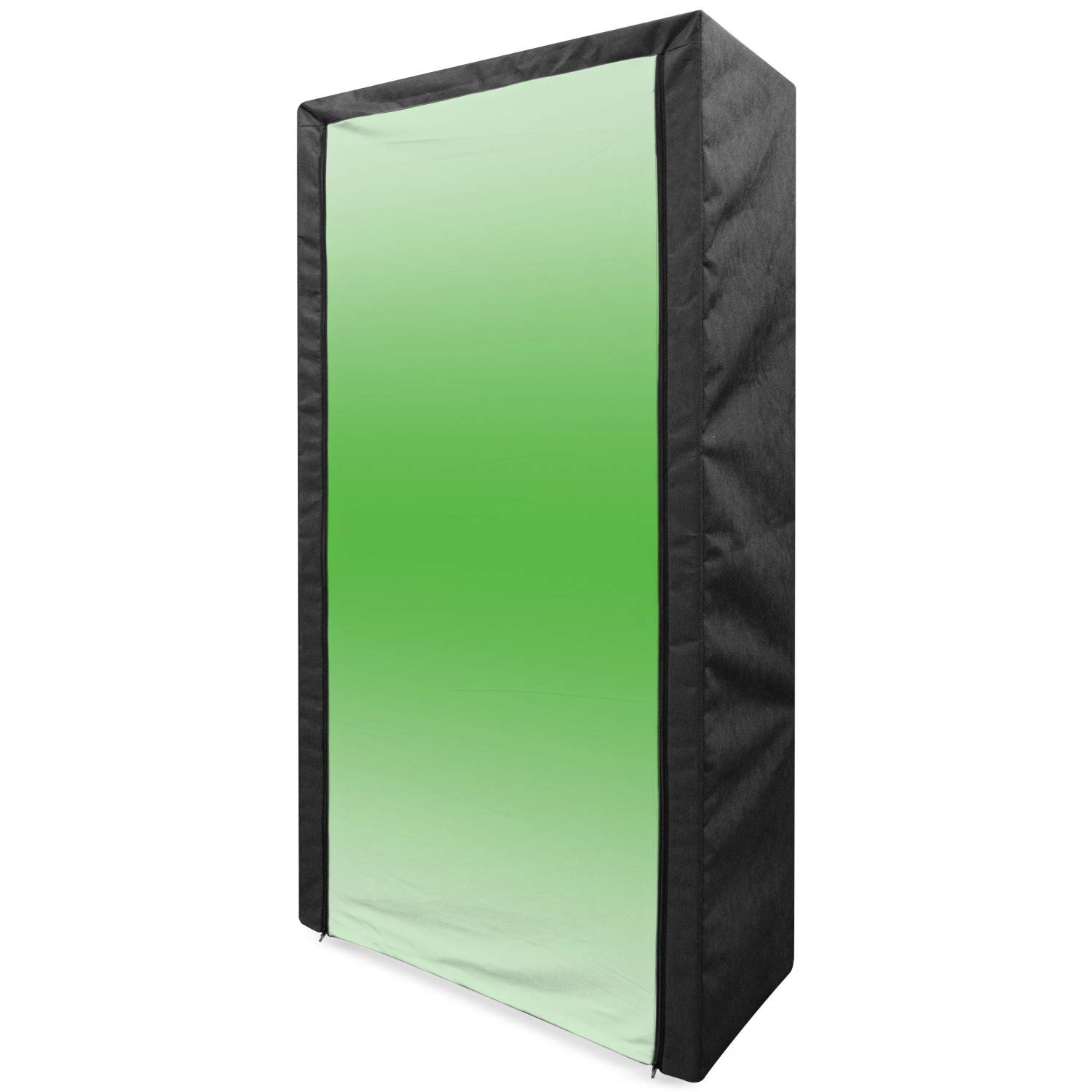 Ambesonne Ombre Portable Fabric Wardrobe - Moss Leaf Nature Spring Inspired Vibrant Colored Ombre Design Digital Print - 33.5 Inch Clothing Organizer with Shelves for Bedroom, Closet & Dorm Storage - Green