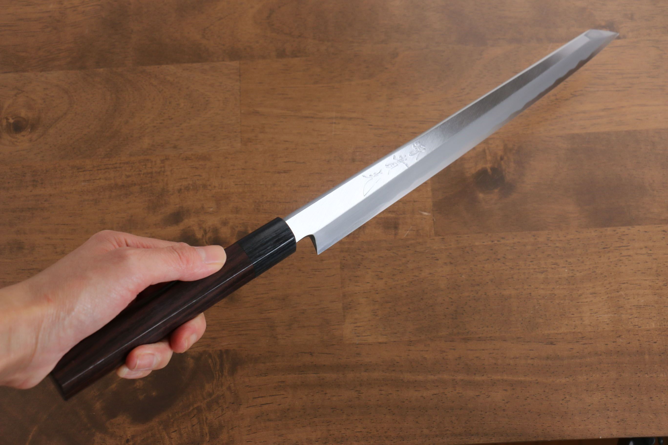 Premium Jikko White Steel No.2 Kiritsuke Yanagiba Knife 270mm with Exquisite Shitan Handle - Perfect for Sushi Chefs & Japanese Cuisine Enthusiasts
