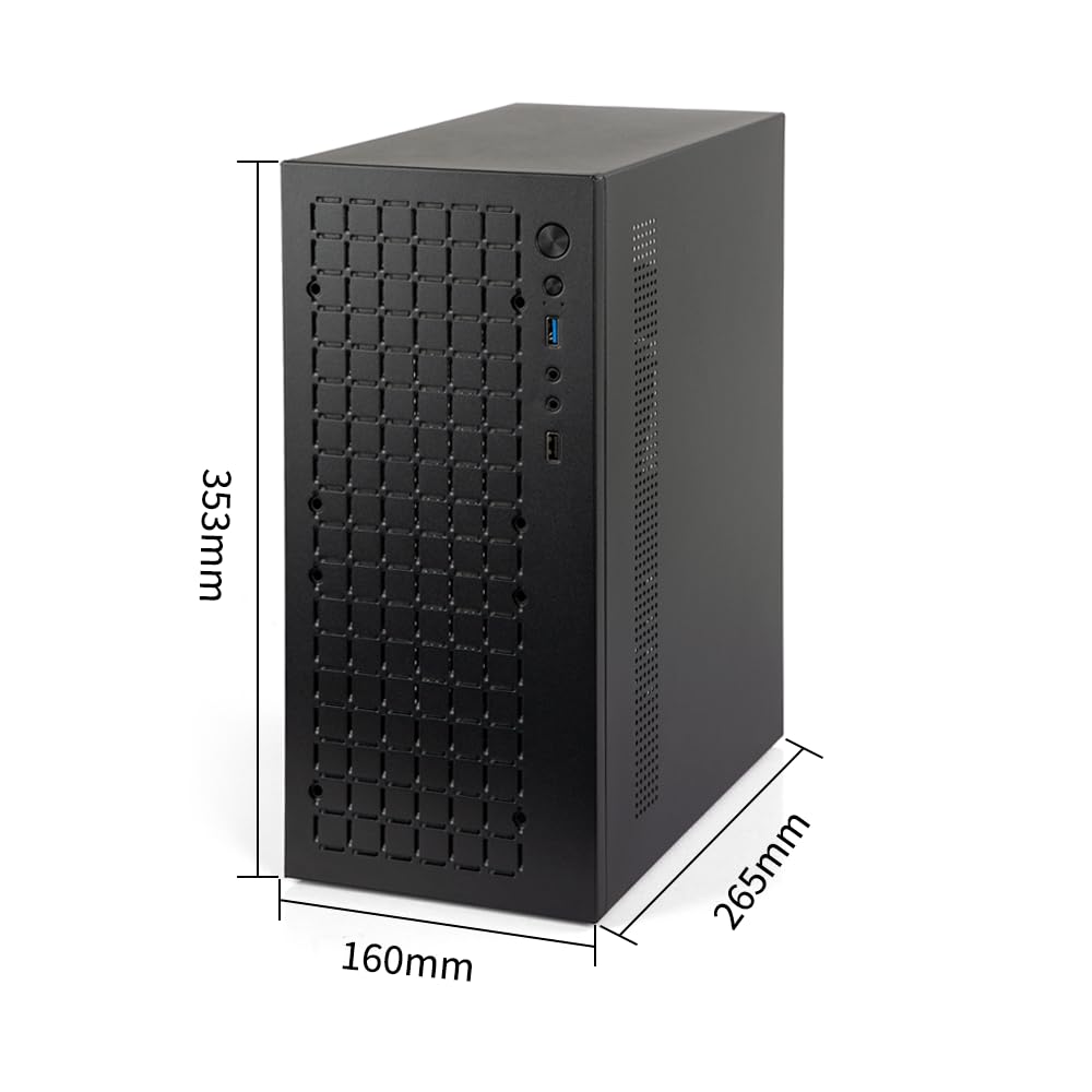 JOYJOM Micro ATX PC Case - Compact Mini ITX Computer Tower Chassis with USB 3.0 Ports, Supports Micro-ATX/MATX/DTX Motherboards & 3.5