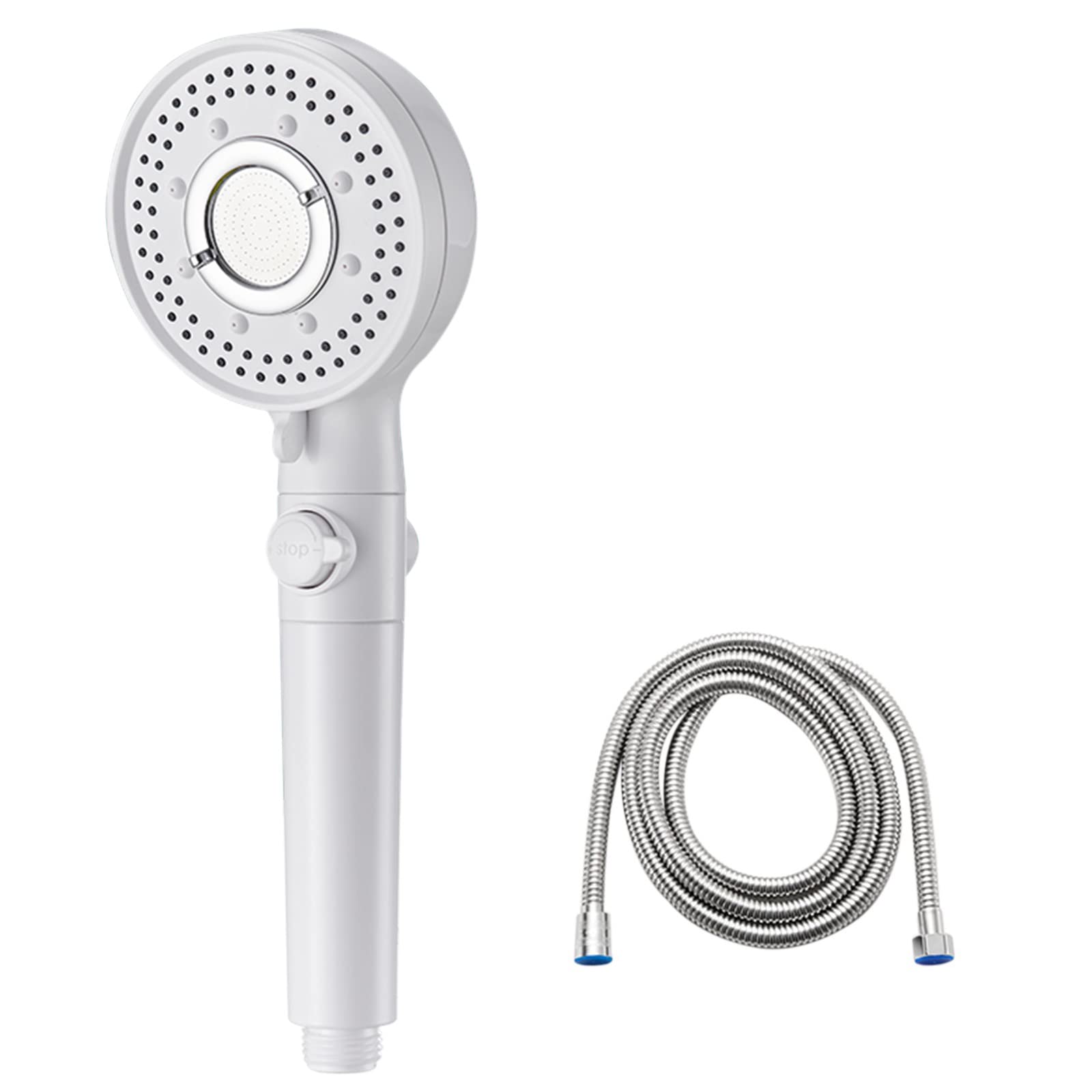 High Pressure Handheld Shower Head with 3 Spray Modes - Water Saving Shower Sprayer with Stop Button & Hose - Perfect for Spa, Bathroom & Relaxing Shower Experience