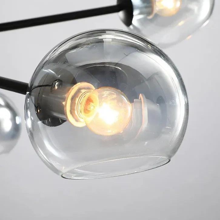 Elegant Transparent Glass Sphere Chandelier - Modern Ceiling Light Fixture for Dining Room, Living Room & Bedroom Decor