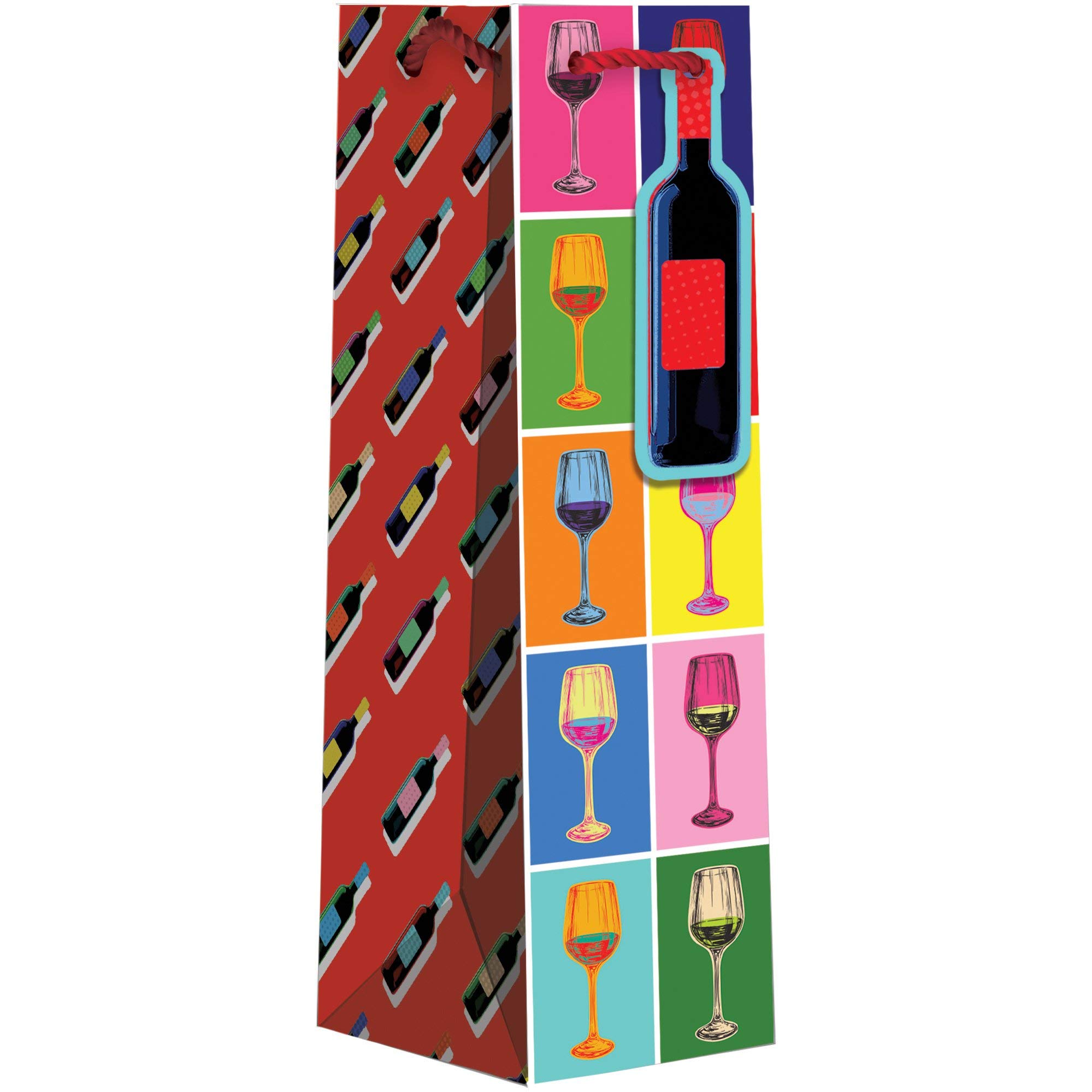 Jillson Roberts 30-Piece Wine Bottle Gift Bags Set - Elegant Party Favor Totes with Wine Glasses for Weddings, Showers & Holiday Gifting