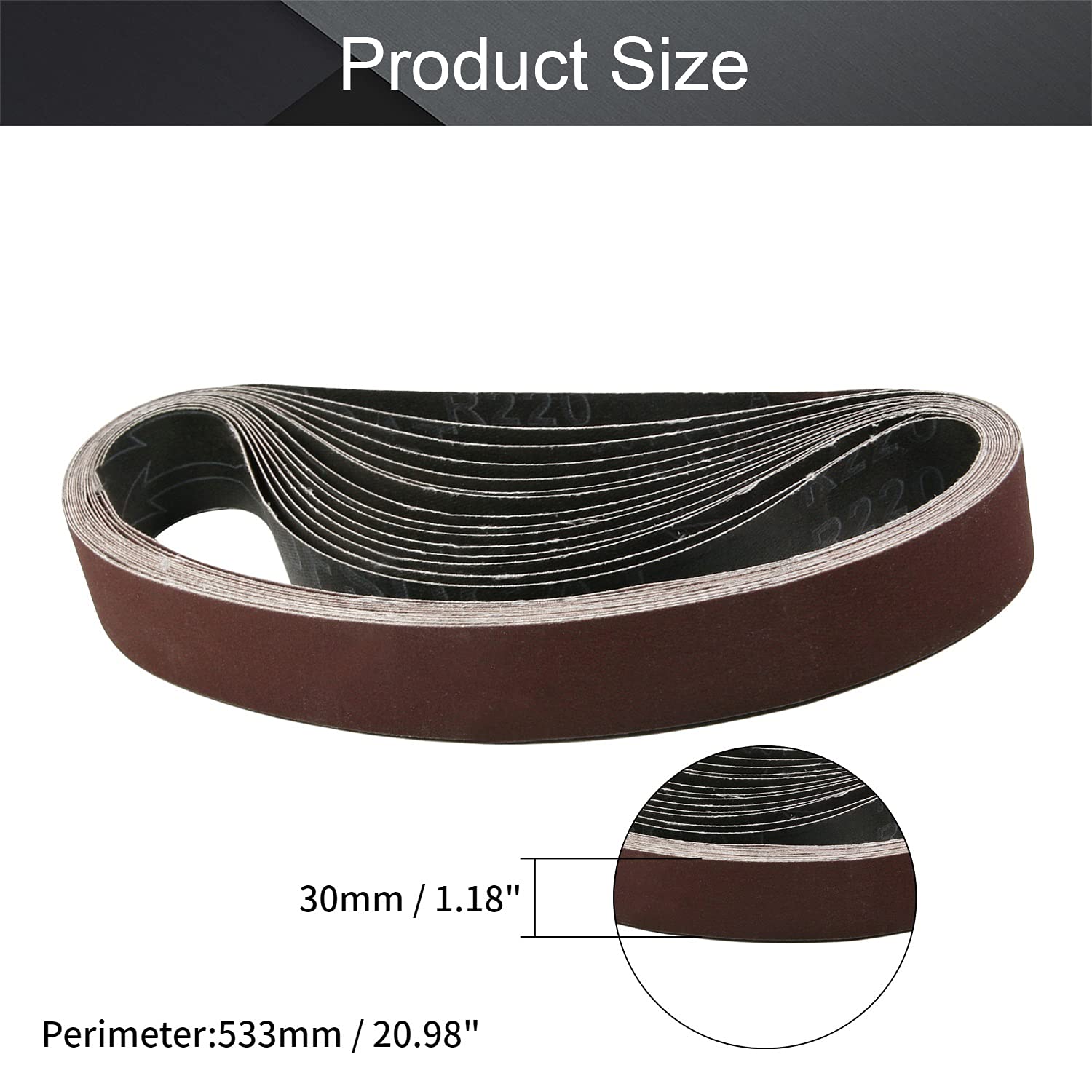 Utoolmart 1.2x21 Inch 400 Grit Aluminum Oxide Sanding Belt - 15 Pack for Wood Finishing, Metal Polishing & Drywall Sanding | Compatible with Portable Belt Sanders, DIY Projects & Professional Sharpening