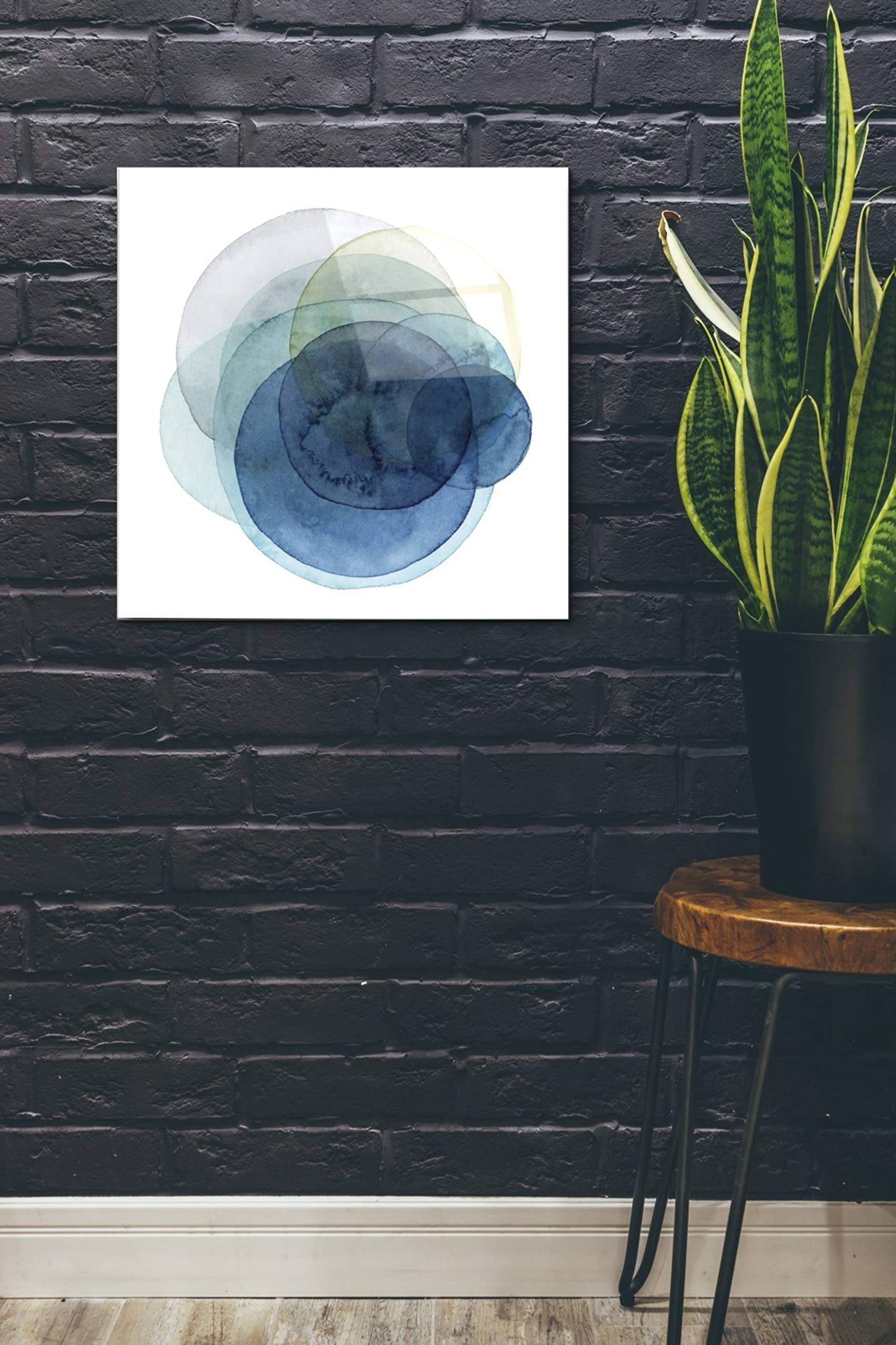 Grace Popp 'Evolving Planets I' Acrylic Glass Wall Art - 24x24 Inch Modern Abstract Painting for Living Room, Bedroom & Office Decor