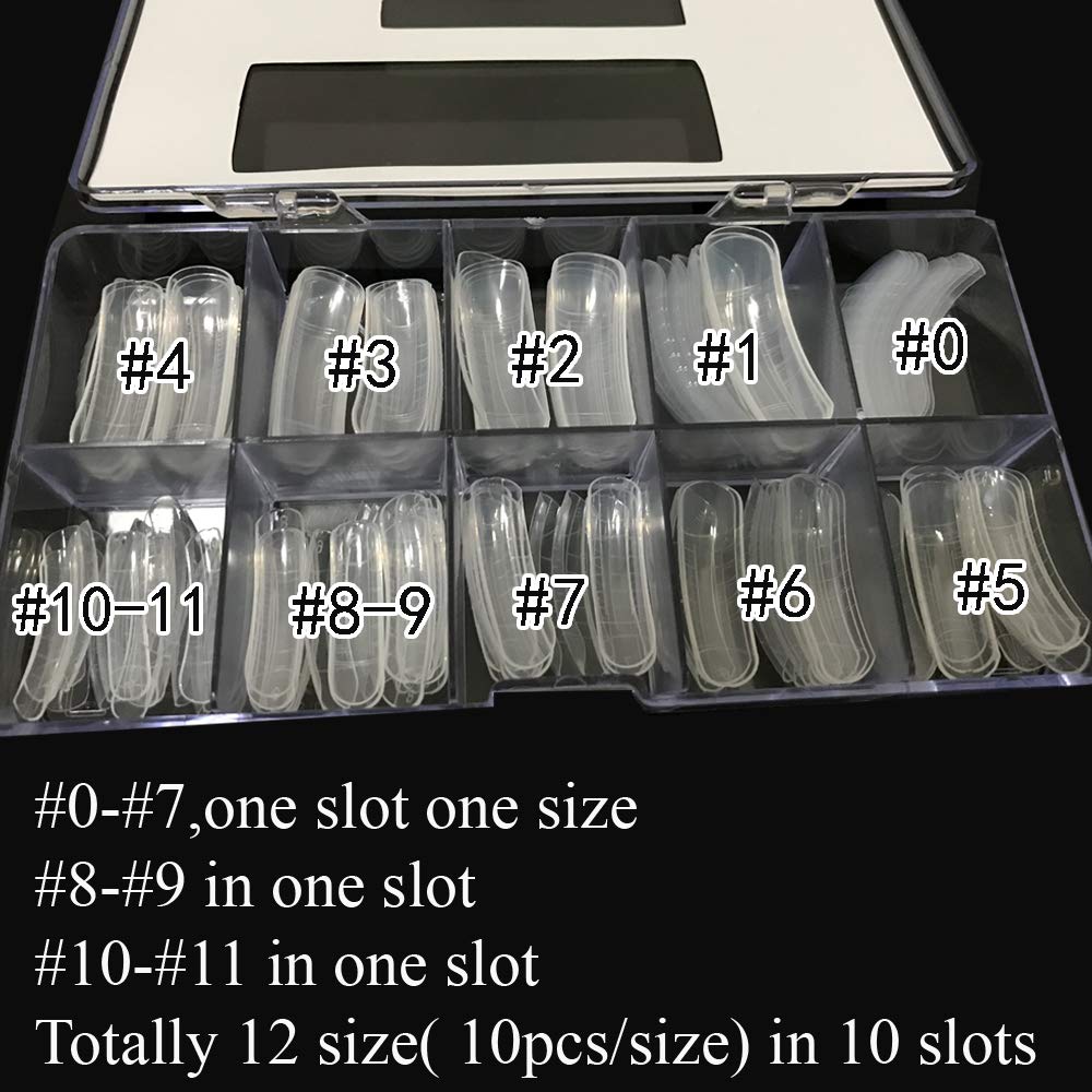 120PCS/Case Dual Forms Nail Mold Set - 12 Sizes with Measuring Scale for DIY Nail Art, Perfect Gift for Nail Enthusiasts | Home Salon & Professional Use