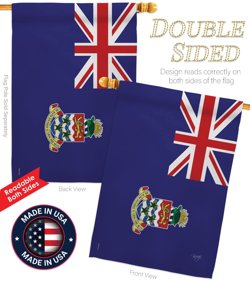 Cayman Islands House Flag Set 28x40 with Flagpole for Outdoor Decor