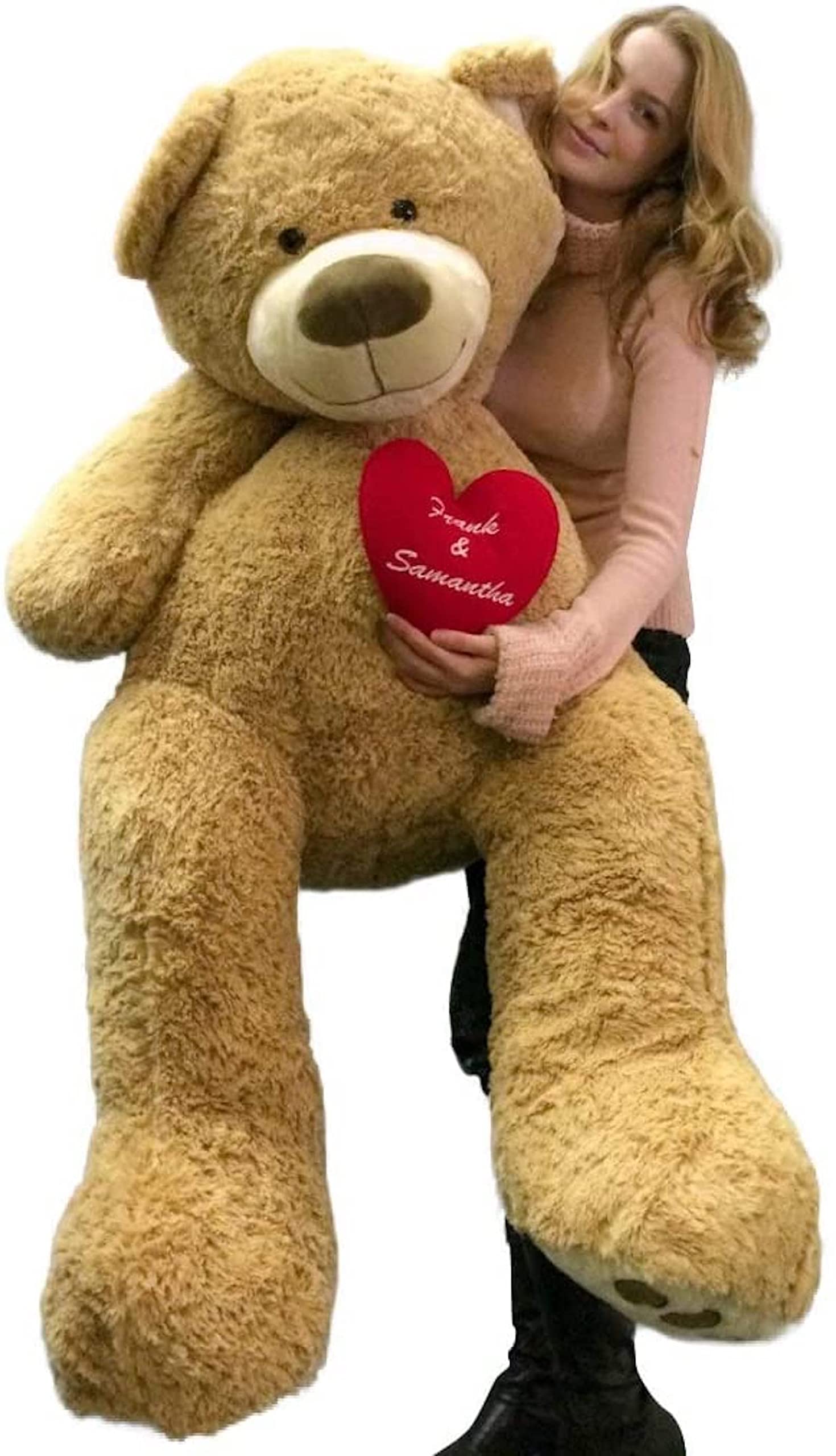 5 Feet Giant Personalized His and Hers Teddy Bear - Soft Plush Romantic Valentine's Day Gift for Couples, Anniversaries & Special Occasions | Perfect for Bedroom Decor, Proposal Surprises & Love Celebrations