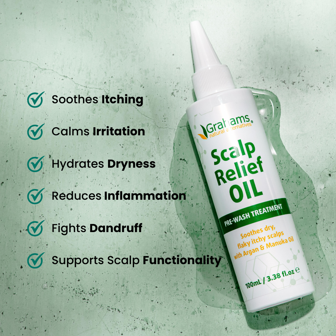 Natural Scalp Relief Oil for Dry Itchy Scalp - Soothes Irritation & Promotes Hair Growth - Perfect for Daily Scalp Care & Massage