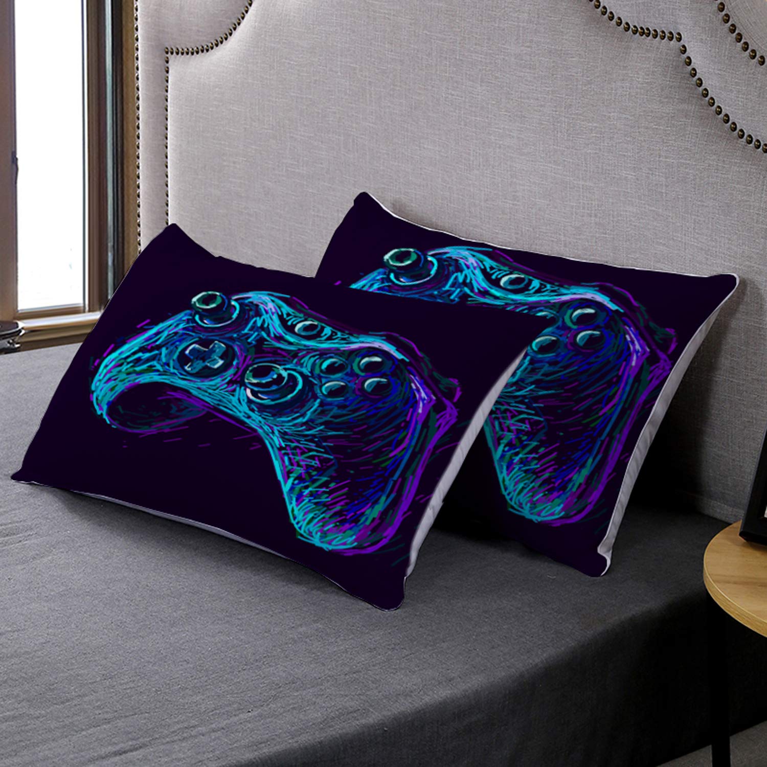 AILONEN Queen Size Gaming Duvet Cover Set - 3 Piece Video Game Themed Bedding with Controller Print, Includes Comforter & 2 Pillow Shams - Perfect for Teen Boys' Bedroom & Gamer Room Decor
