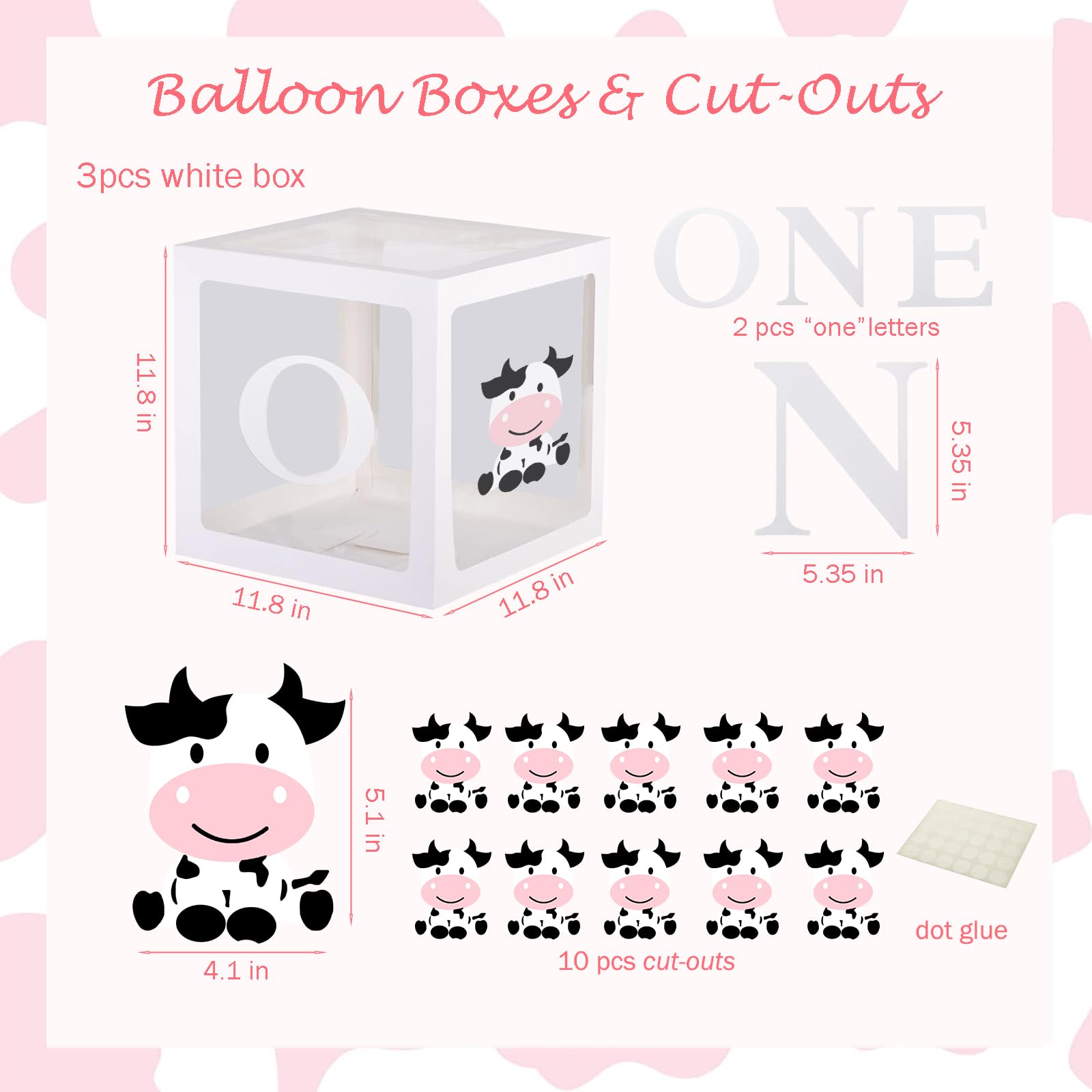 1st Birthday Decorations for Girls - Holy Cow I'm One Cow Print Party Supplies | First Birthday Party Decorations for One Year Old Girls | Perfect for Cow-Themed Birthday Parties, Baby Showers & Milestone Celebrations