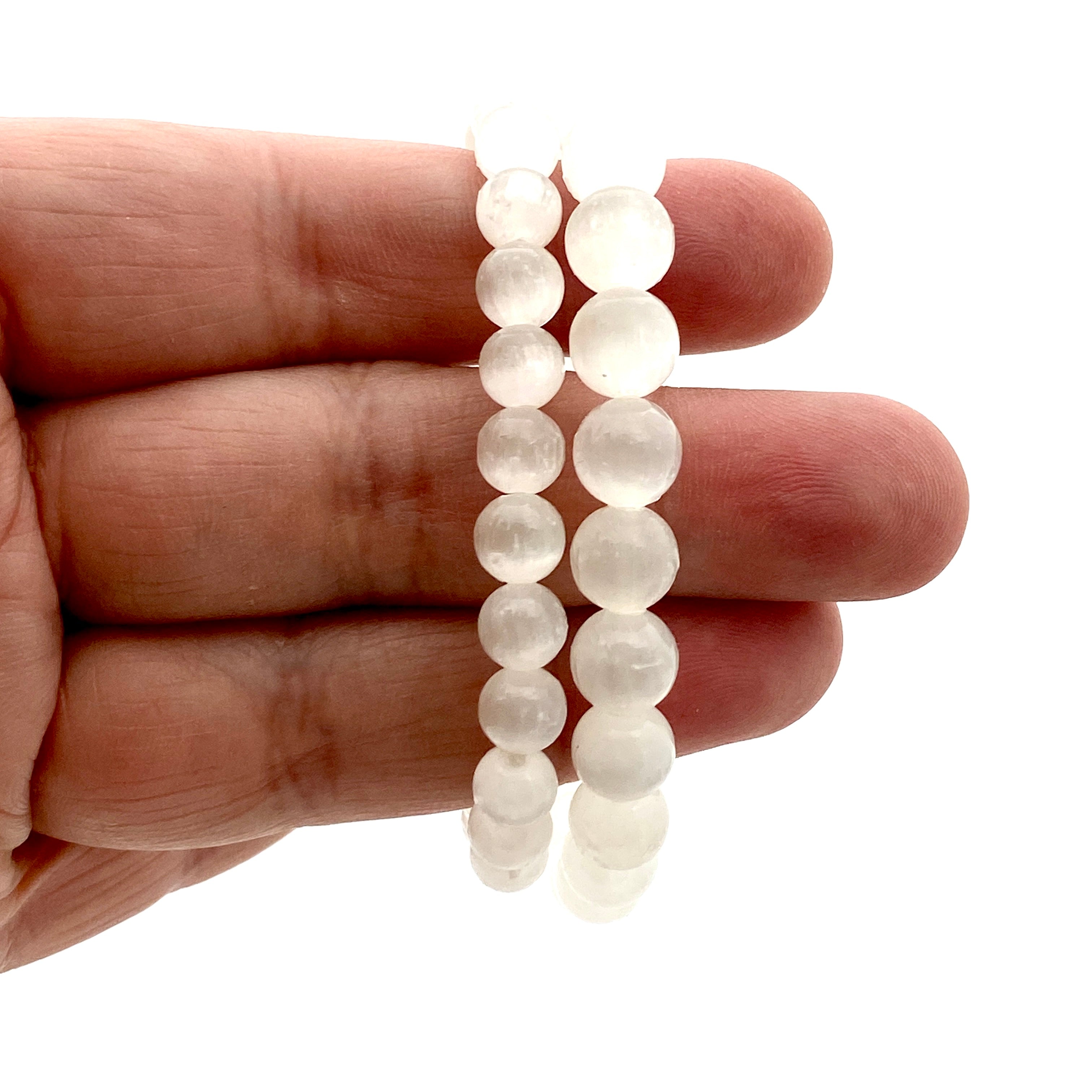 Natural Selenite Healing Crystal Bracelet for Women - Chakra Balancing & Positive Energy - Perfect for Meditation, Yoga & Spiritual Wellness