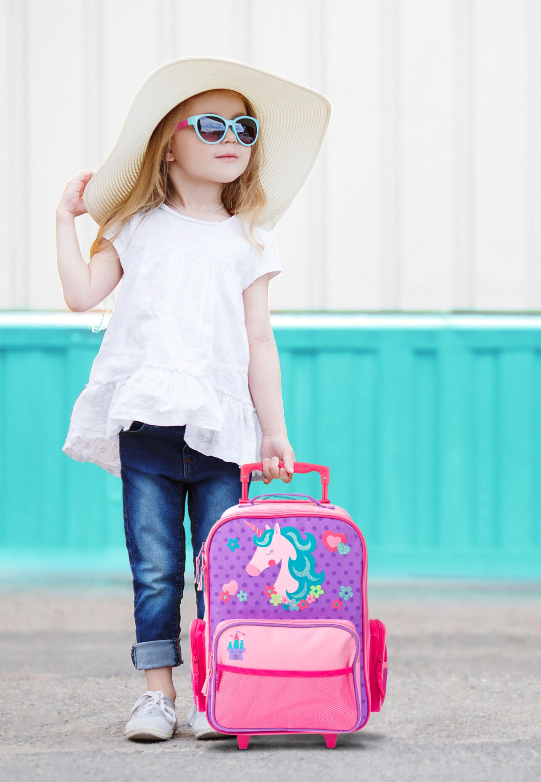 Stephen Joseph Kids' Classic Rolling Luggage - Camouflage Print Carry-On Suitcase for Boys & Girls, Lightweight Durable Travel Bag for School Trips & Family Vacations