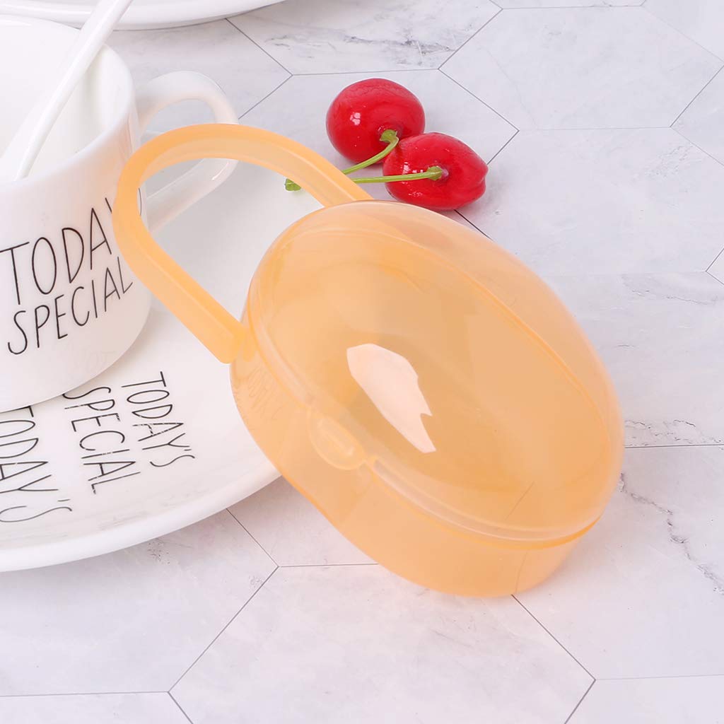 Maxtonser Baby Pacifier Storage Box - Cartoon Pattern Transparent Dustproof Pacifier Case with Lid - Portable Nipple Holder for Travel, Daycare & Home Use (Blue)