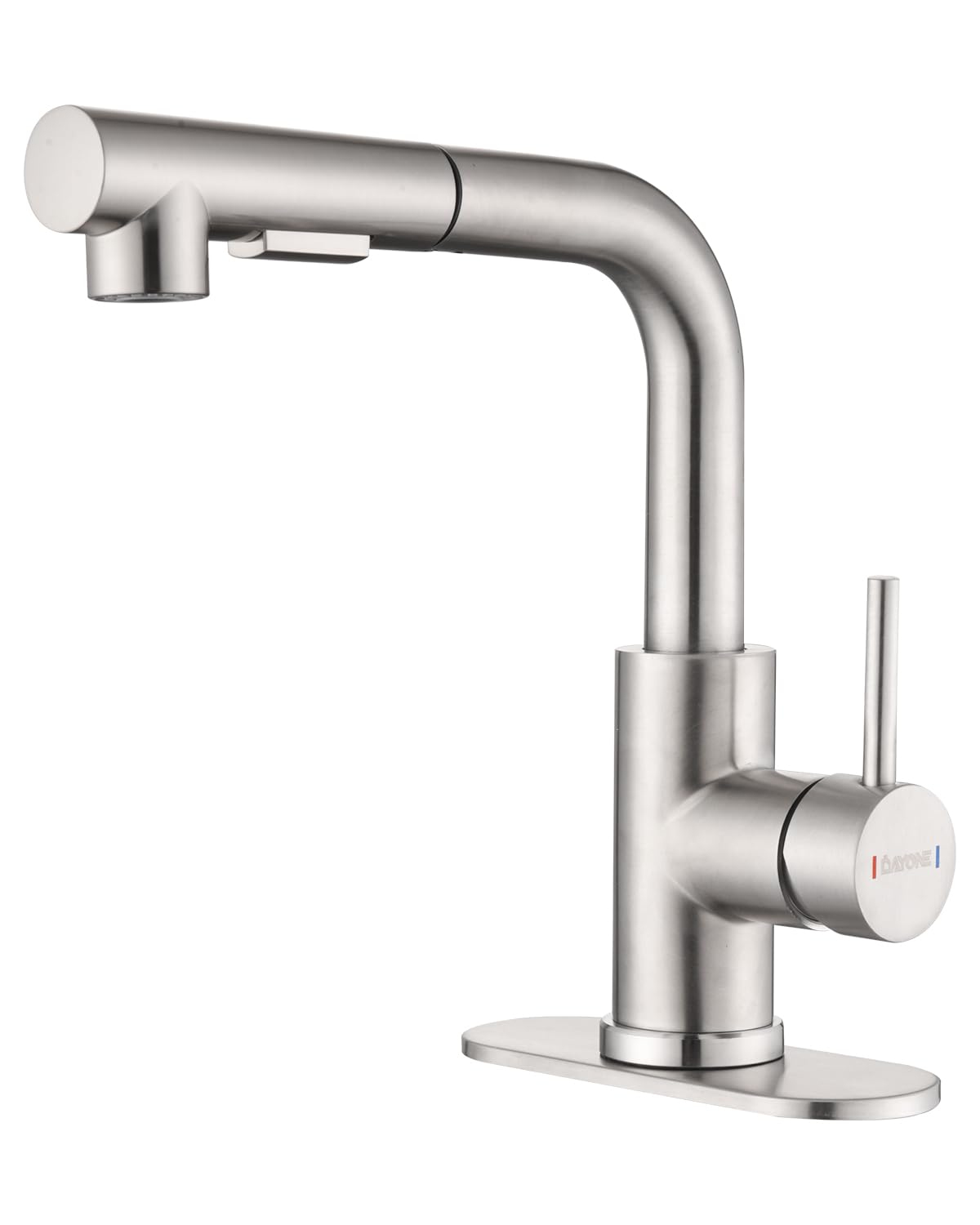 Modern Brushed Nickel Bar Sink Faucet with Pull-Out Sprayer - Perfect for RV & Small Kitchens