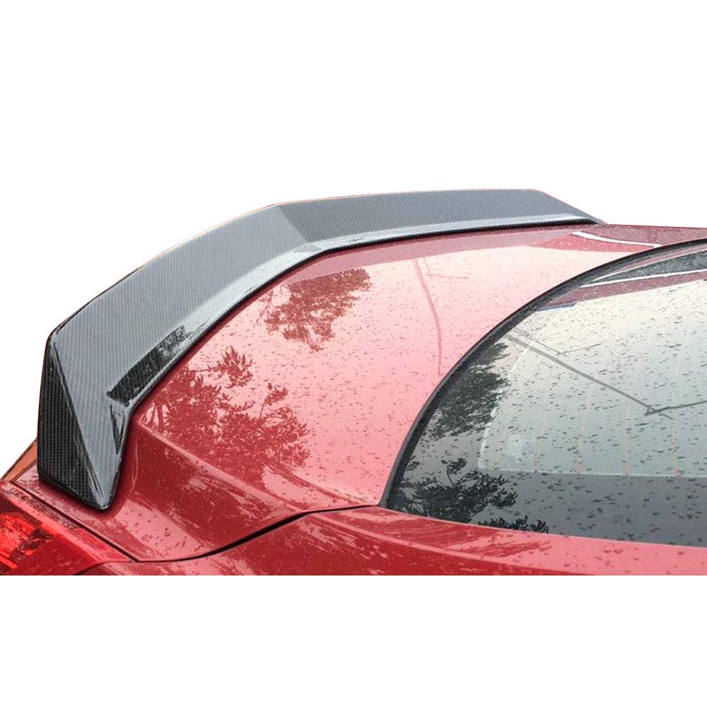 IKON MOTORSPORTS Forged Carbon Fiber Trunk Spoiler for 2016-2019 Cadillac ATS-V | V-Style Rear Wing Lip | Deck Lid & Roof Trim | Enhances Aerodynamics & Sporty Look for Street Racing & Car Shows