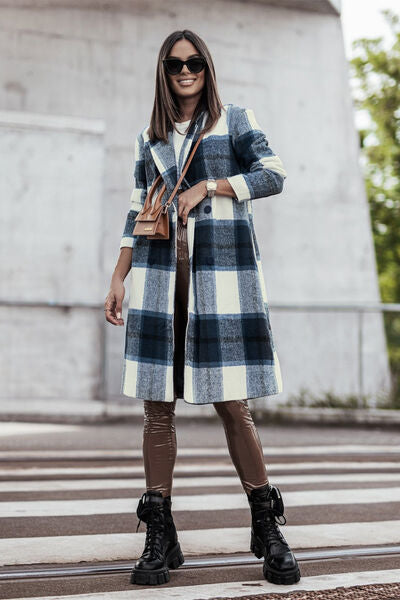 Stylish Plaid Button-Up Lapel Collar Coat for Men & Women | Trendy Fall Winter Jacket | Perfect for Office, Dating & Outdoor Activities