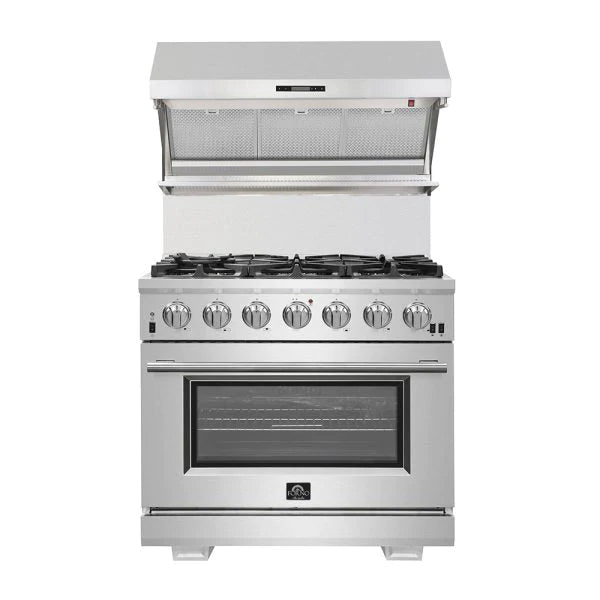 Forno Savona 36-Inch Wall Mount Range Hood with Backsplash - Stainless Steel Kitchen Vent Hood for Stove, FRHWM5029 36HB - Perfect for Modern Home Kitchens & Cooking Spaces