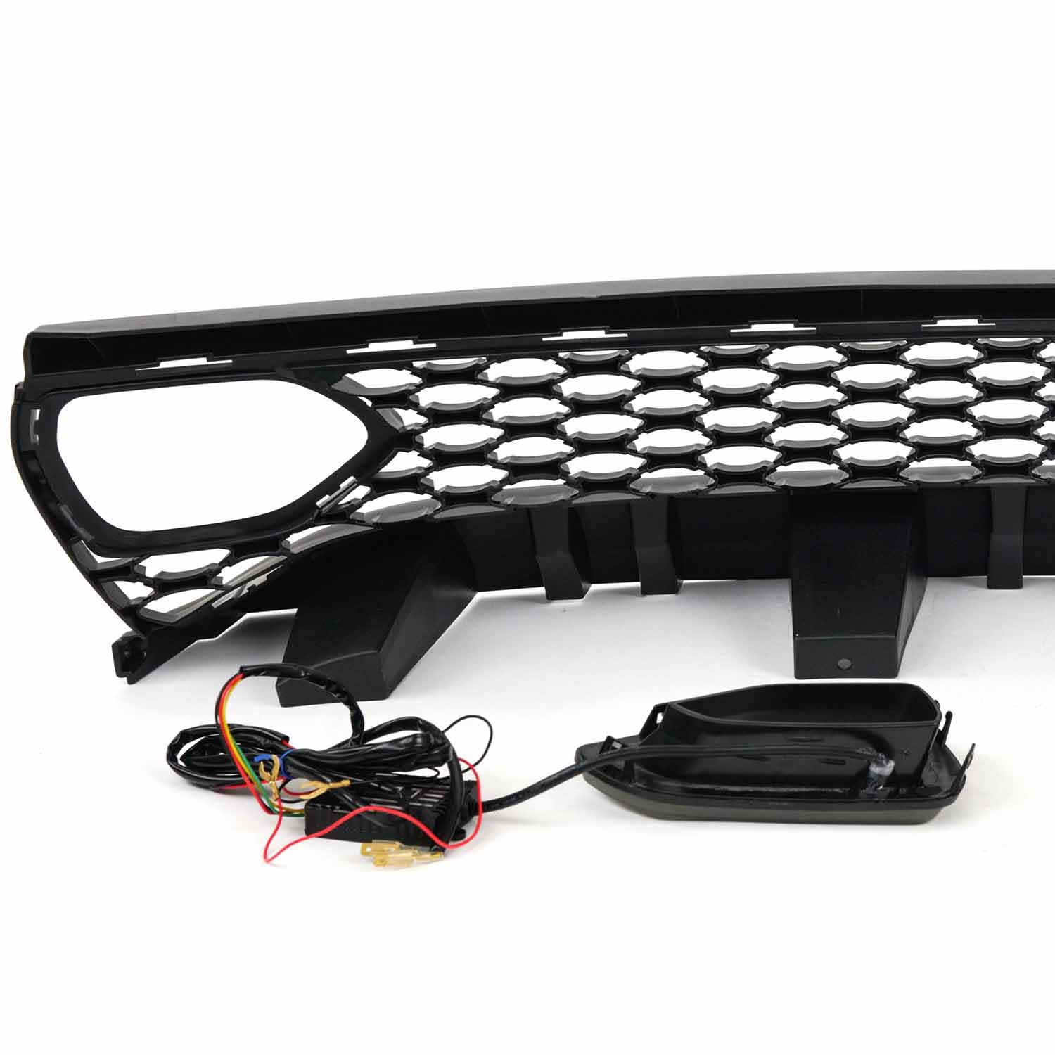 Vicrez SRT Hellcat Style Front Grille with LED Lights vz102123 | Compatible with Dodge Charger 2015-2022 | Upgrade Your Car's Aggressive Look for Street Racing & Car Shows