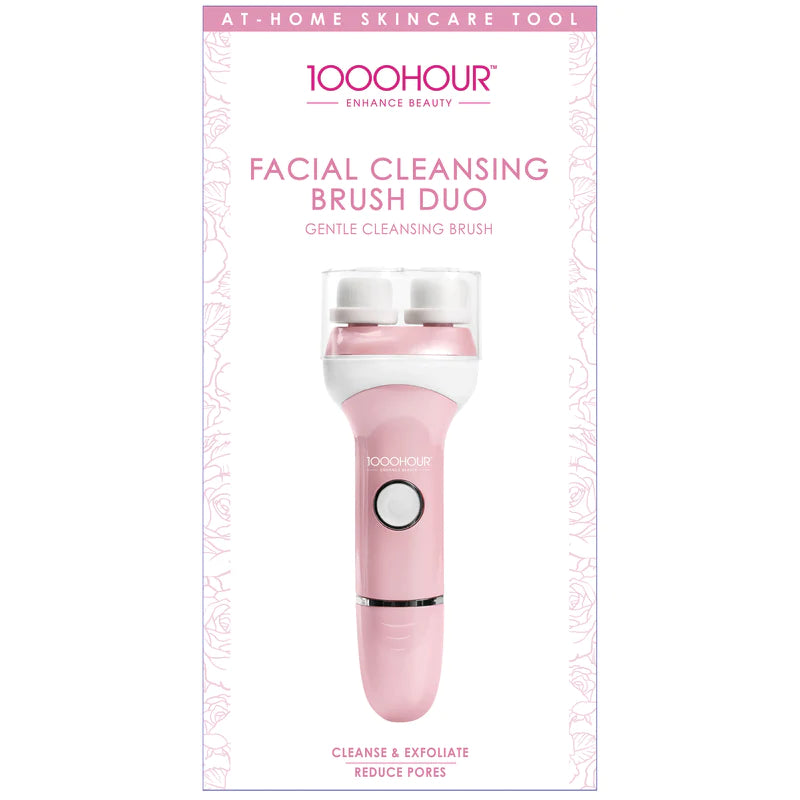 1000 Hour Rechargeable Facial Cleansing Brush Set - Deep Pore Cleaner for Acne & Blackheads - Perfect for Daily Skincare & Travel Beauty Routine