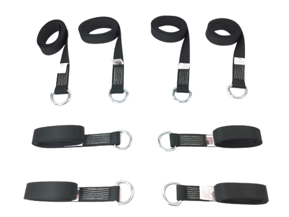 2-Pack 8' Diamond Weave Lasso Wheel Lift Straps with D-Rings - Heavy Duty Towing & Recovery Straps for Trucks, ATVs, and Off-Road Vehicles (8-Pack)