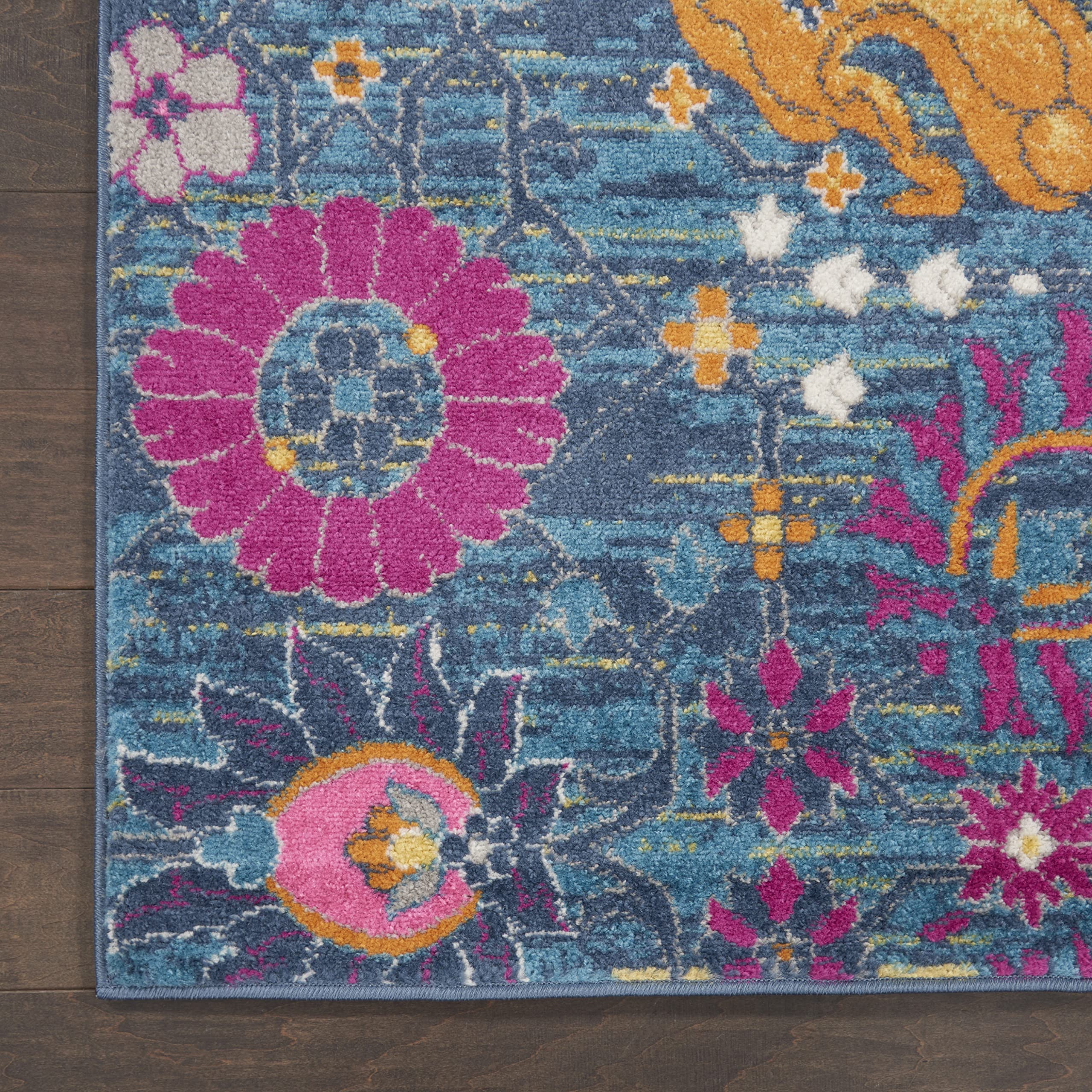 Nourison Passion Denim 9' x 12' Bohemian Moroccan Area Rug - Non-Shedding & Easy to Clean - Perfect for Living Room, Bedroom, Dining Room & Kitchen Decor