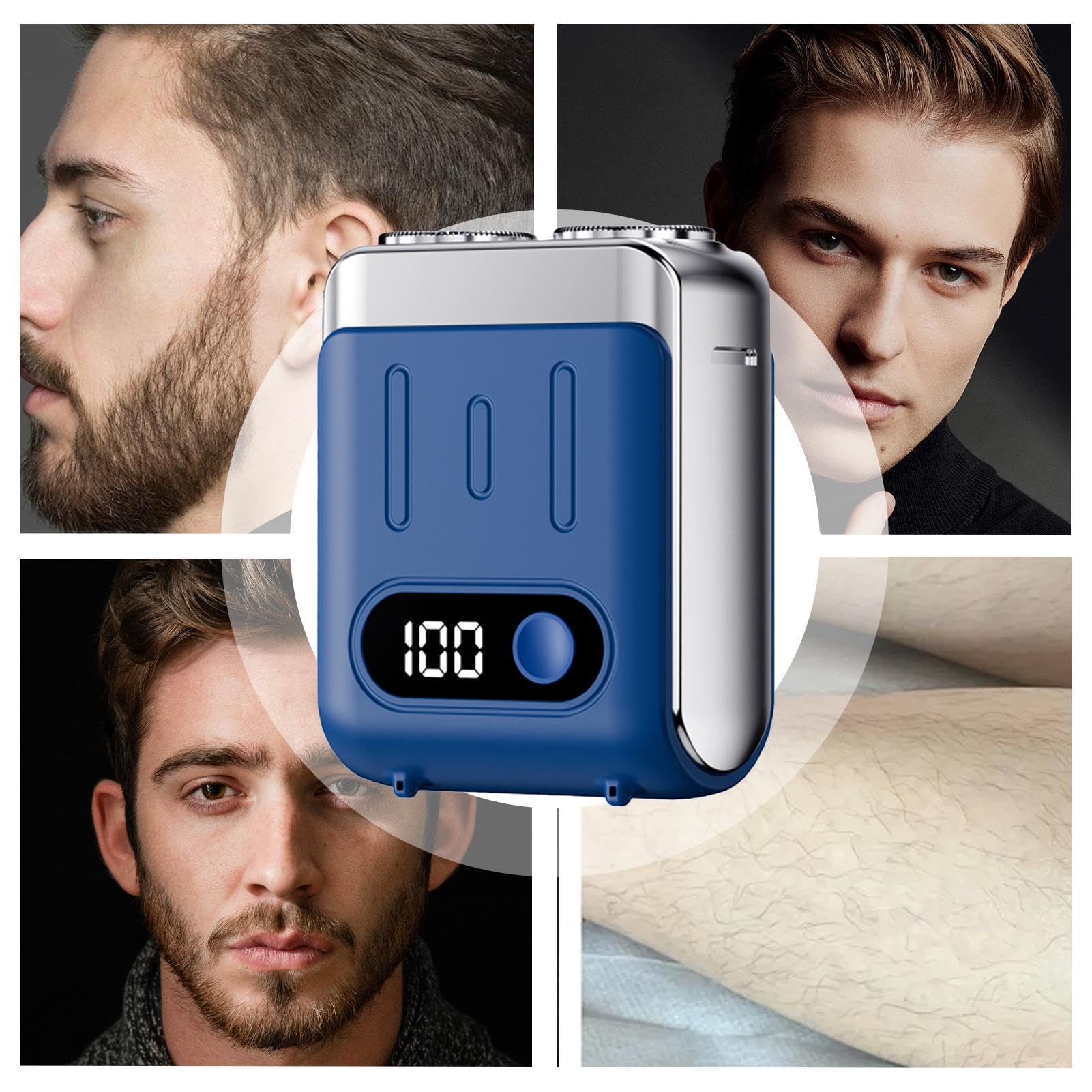 Premium Electric Beard Trimmer for Men - Waterproof Wet/Dry USB Rechargeable Shaver - Portable Travel Mustache Trimmer with Precision Blades - Perfect for Home, Gym & Business Trips