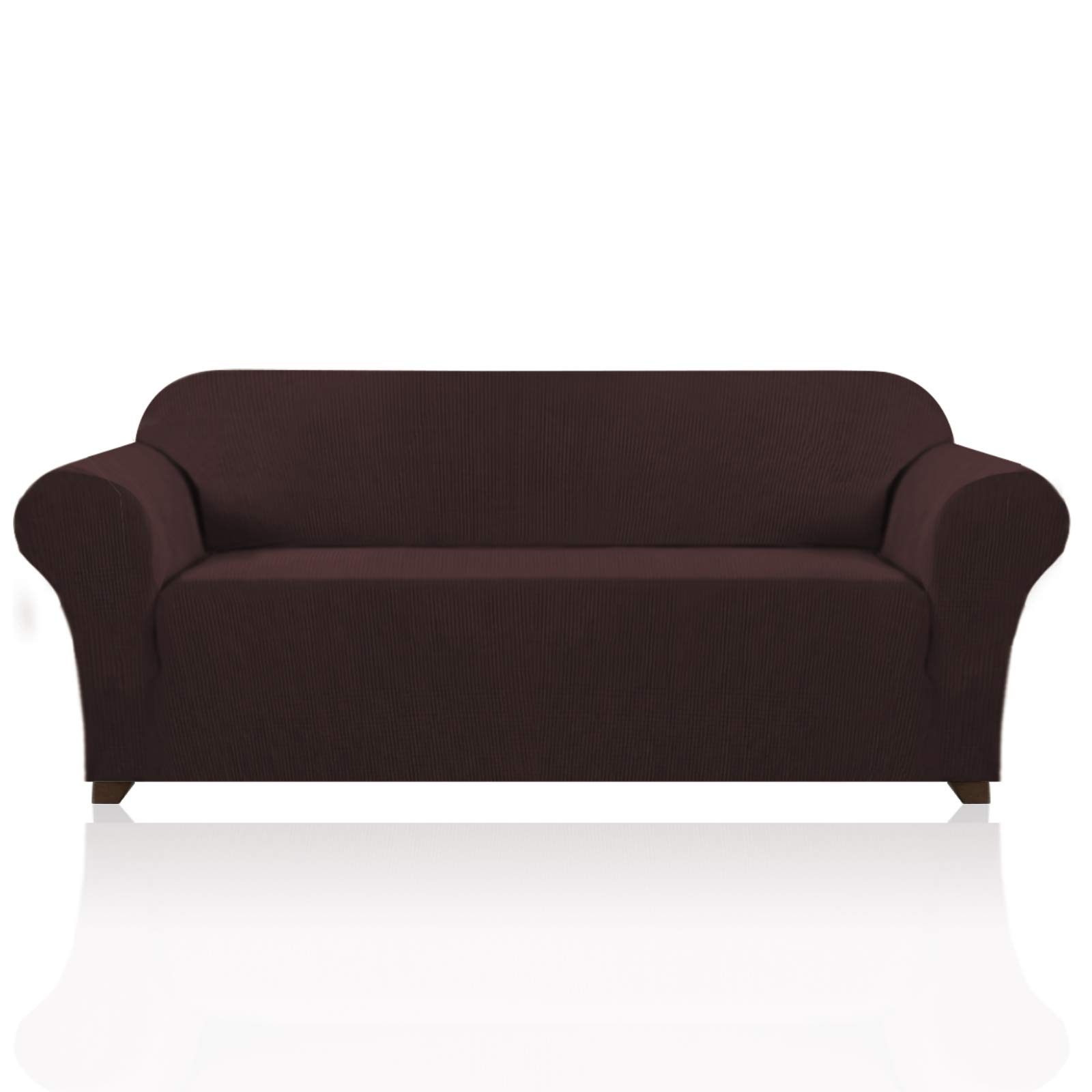 PrinceDeco 3-Cushion Couch Cover - Extra Large Pet-Friendly Sofa Slipcover for Oversized Couches, Washable Furniture Protector with Secure Fit (XL, Brown) - Perfect for Living Rooms, Family Rooms & Pet Owners