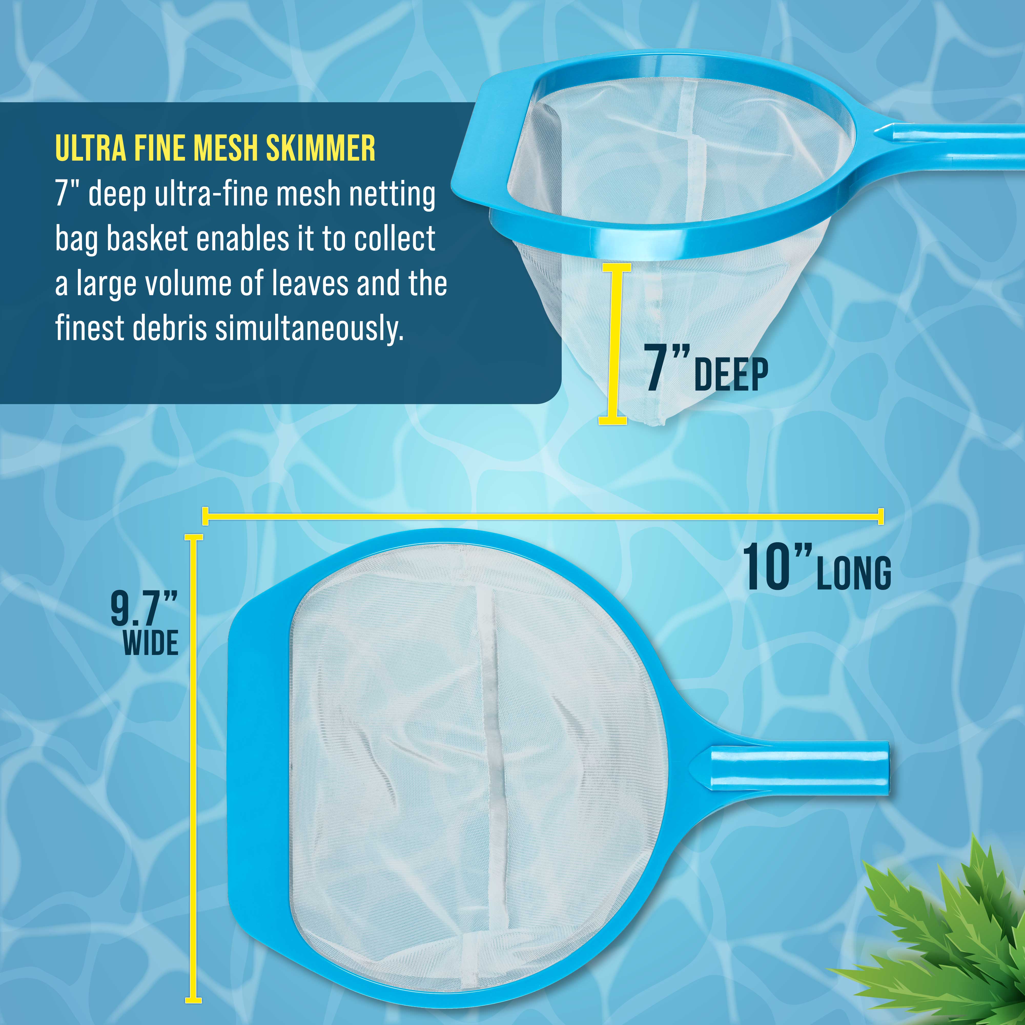 Premium Pool & Spa Leaf Skimmer Net with 17