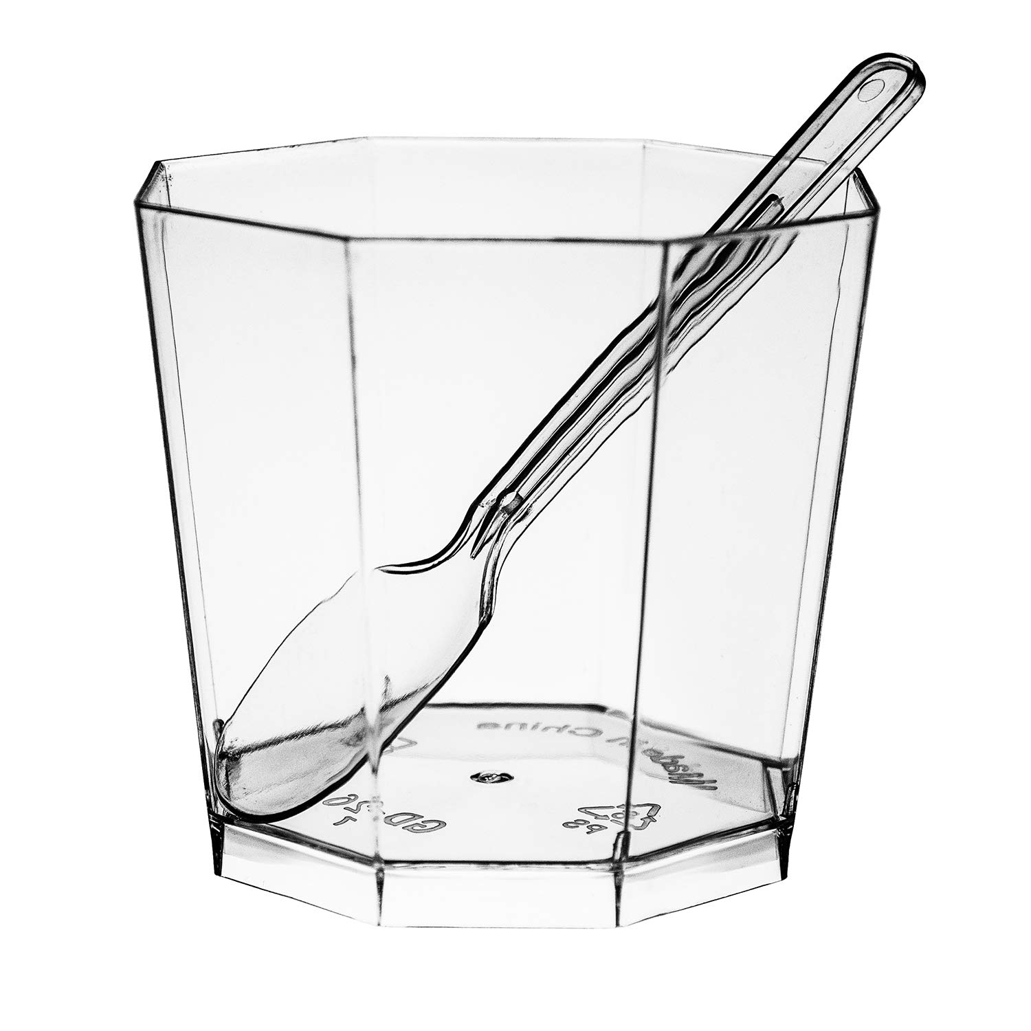 Foraineam 100 Pack 5.4 oz Clear Plastic Dessert Cups with 100 Spoons - Disposable Appetizer Serving Bowls for Parties, Weddings, Catering, Picnics & Events - Perfect for Ice Cream, Pudding, Fruit Salads & Snacks