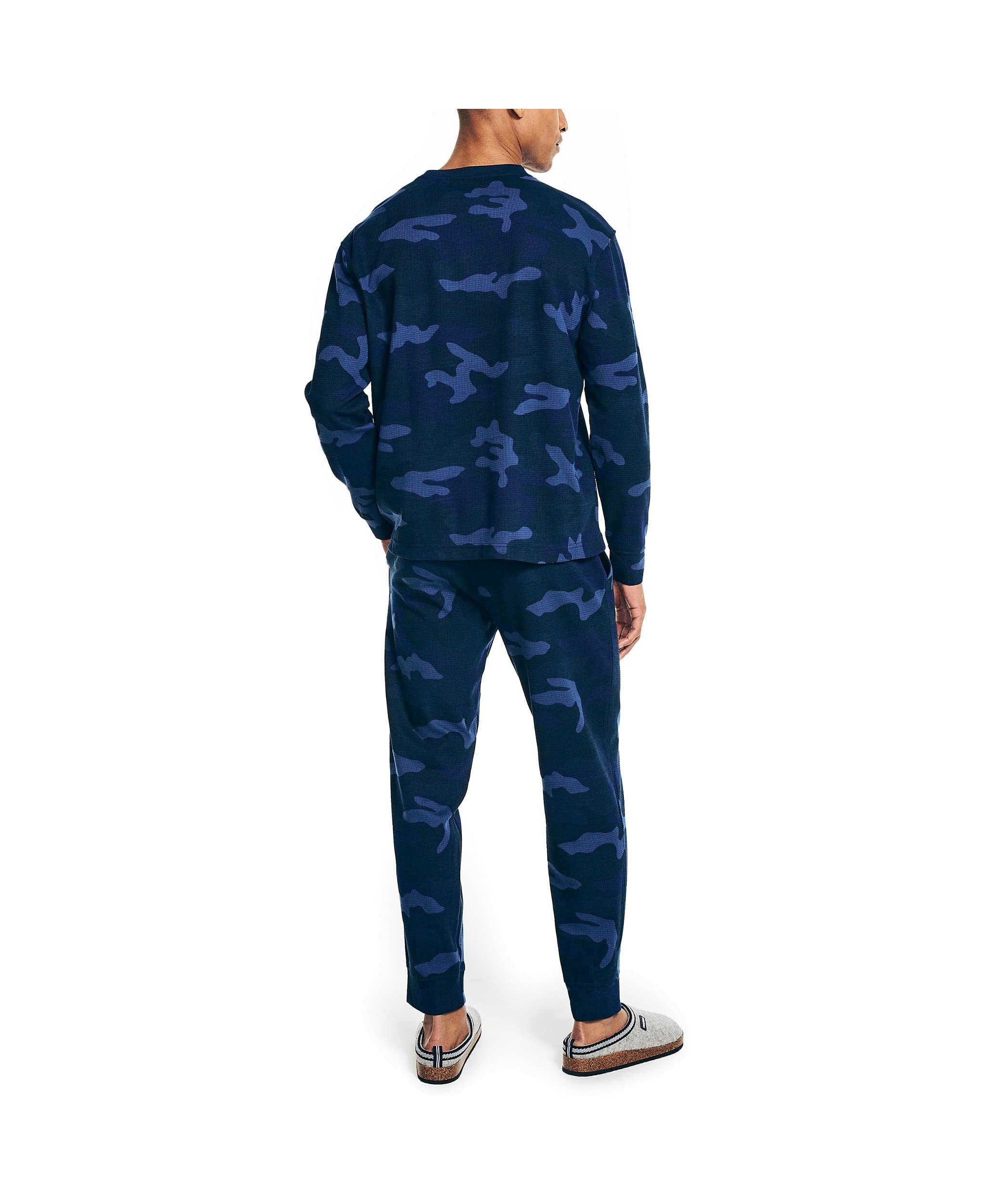 Nautica Men's Waffle Print Pajama Pants Set - Soft & Comfortable Sleepwear for Lounge & Home Relaxation