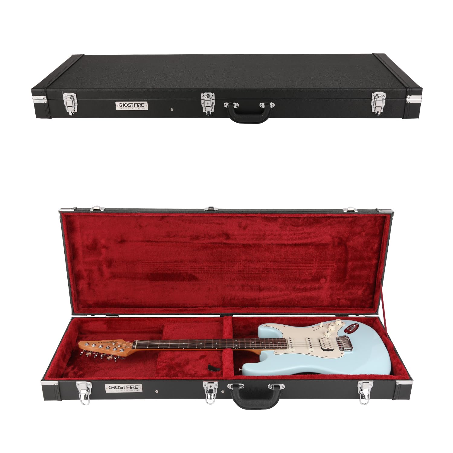Premium GHOSTFIRE Hardwood Electric Guitar Case - Heavy Duty Protection for ST/TL Models | Perfect for Travel, Gigging & Long-Term Storage