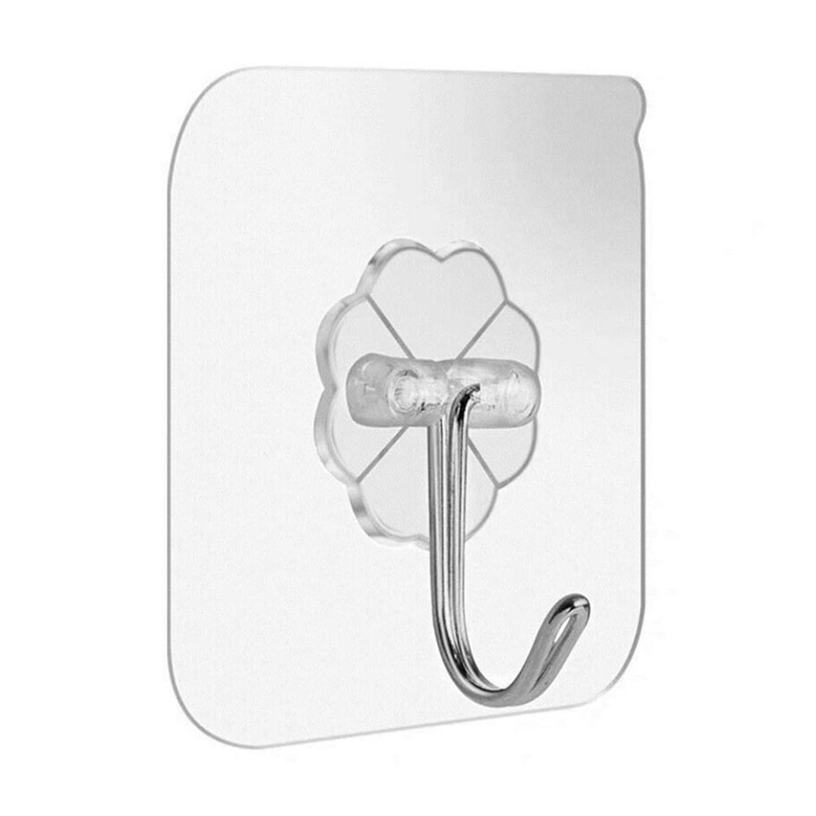 6x6cm Transparent Heavy Duty Wall-Mounted Coat Rack - 5 Pack Strong Self-Adhesive Hooks for Kitchen, Bathroom & Entryway - Holds Coats, Hats, Towels & More