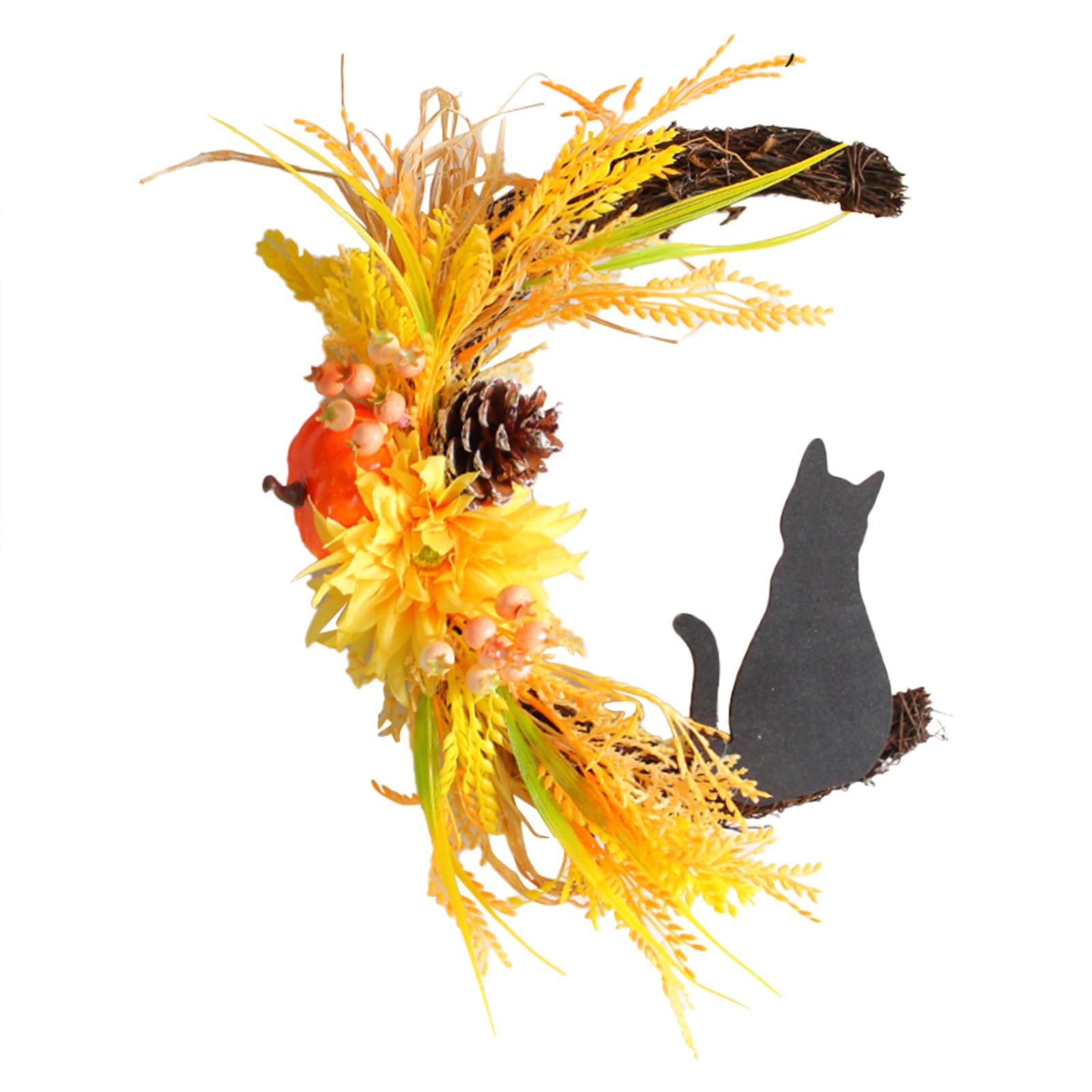 Elegant Heart-Shaped Foam Wreath with Cat Design - Moon Wreath for Front Door, Wall Decor, Indoor & Outdoor Use - Perfect for Valentine's Day, Window Art, and Home Decoration