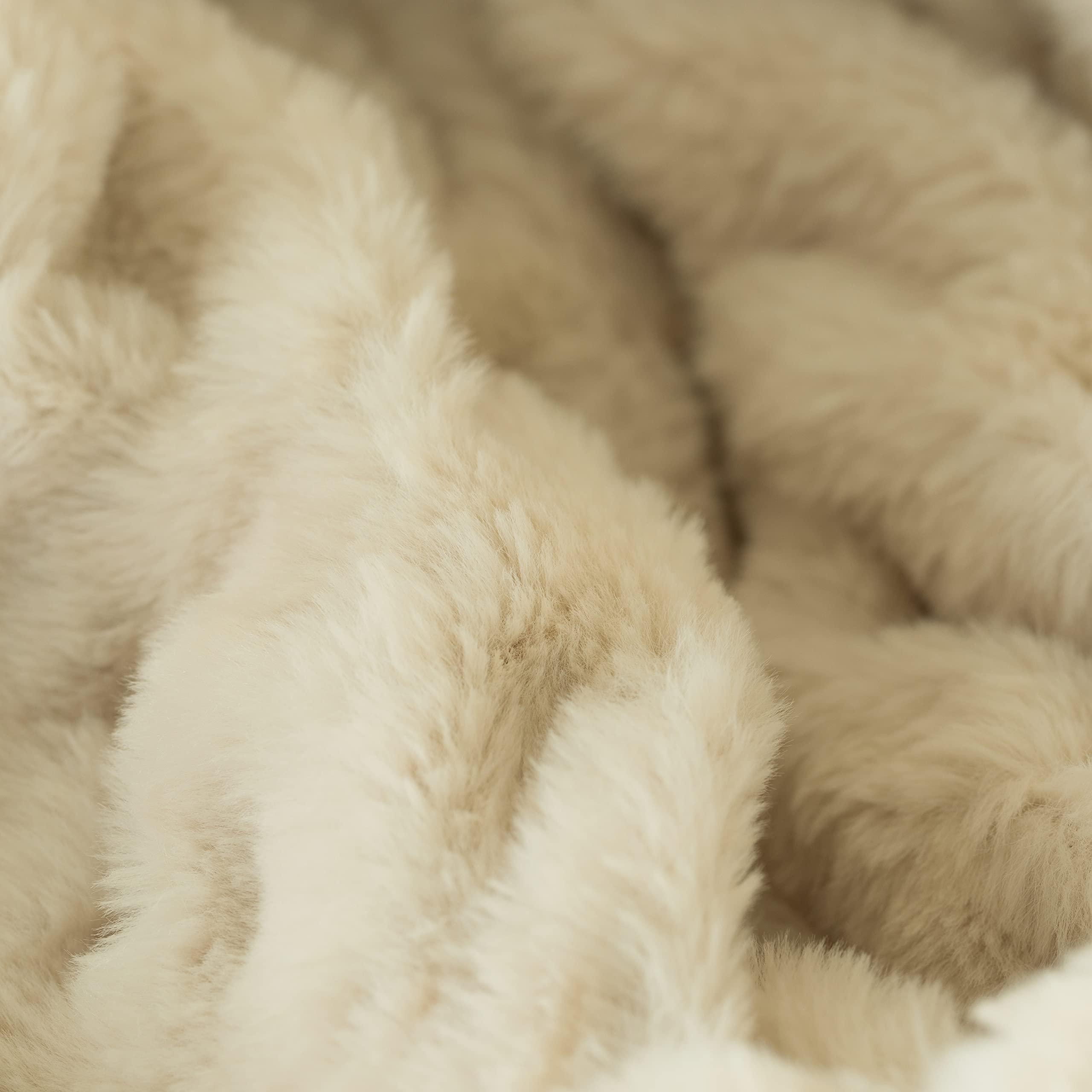 Premium 50x60 Inch Faux Fur Throw Blanket - Ultra Soft Plush Blanket for Couch, Bed & Home Decor - Cozy Winter Blanket in Cream - Perfect for Lounging, Netflix Nights & Gift Giving