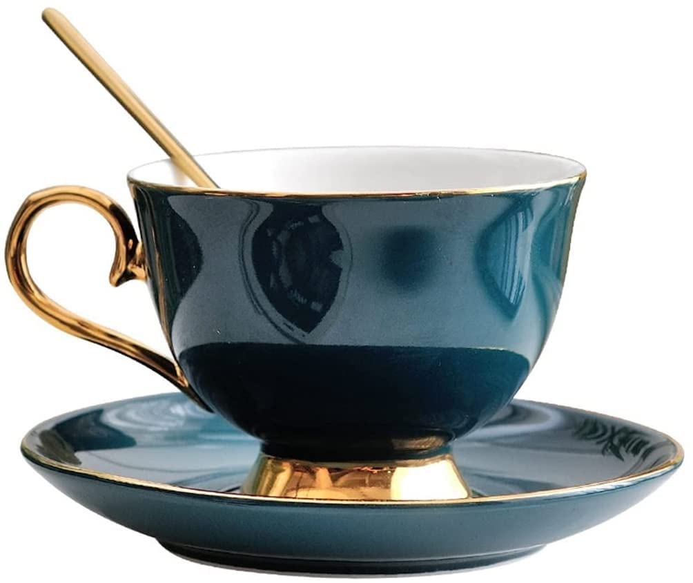Premium Nordic Ceramic Coffee Mug & Saucer Set - Elegant Light Luxury Milk Cup for Specialty Coffee, Latte, Cafe Mocha & Tea - Perfect for Home, Office & Gifting - Durable Handle Design for Hot & Cold Drinks