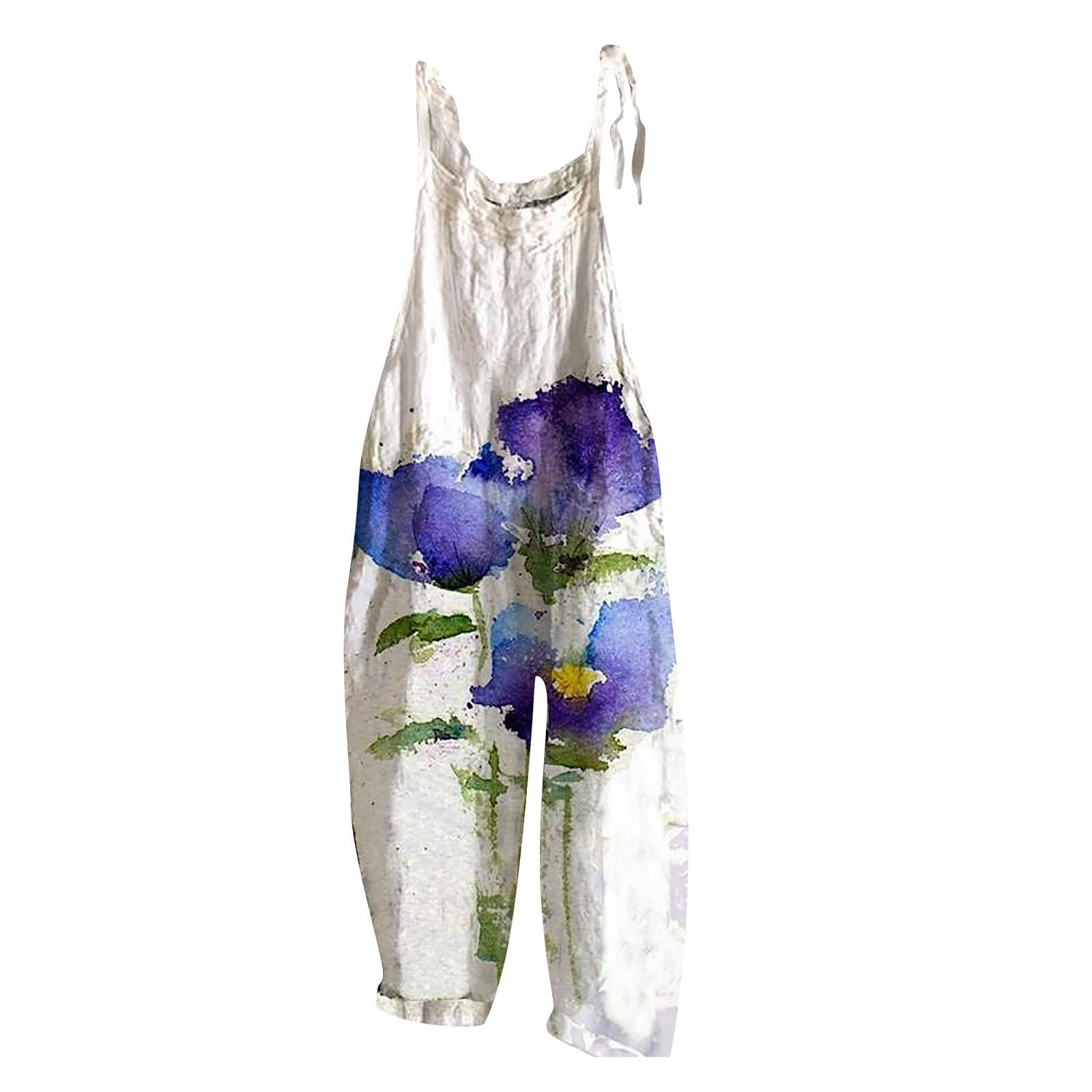 Women's Cute Print Casual Overalls - Adjustable Wide Leg Loose Fit Jumpsuit Romper Playsuit Pants | Perfect for Spring Outfits, Streetwear Fashion & Casual Daily Wear
