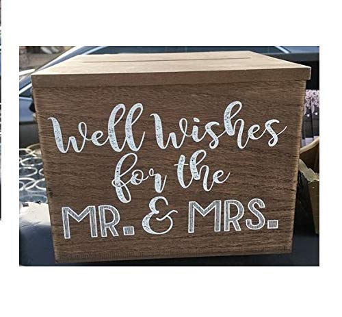 Wedding Advice Box - Rustic Wooden Keepsake Memory Chest for Couples | Guest Book Alternative, Bridal Shower Gift & Time Capsule | Perfect for Wedding Decor, Card Storage & Special Occasions