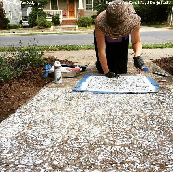 Esperanza Lace Tile Stencil - DIY Ceramic & Mosaic Tile Decoration Kit for Home Renovation - Perfect for Bathroom, Kitchen Backsplash, and Floor Tile Designs